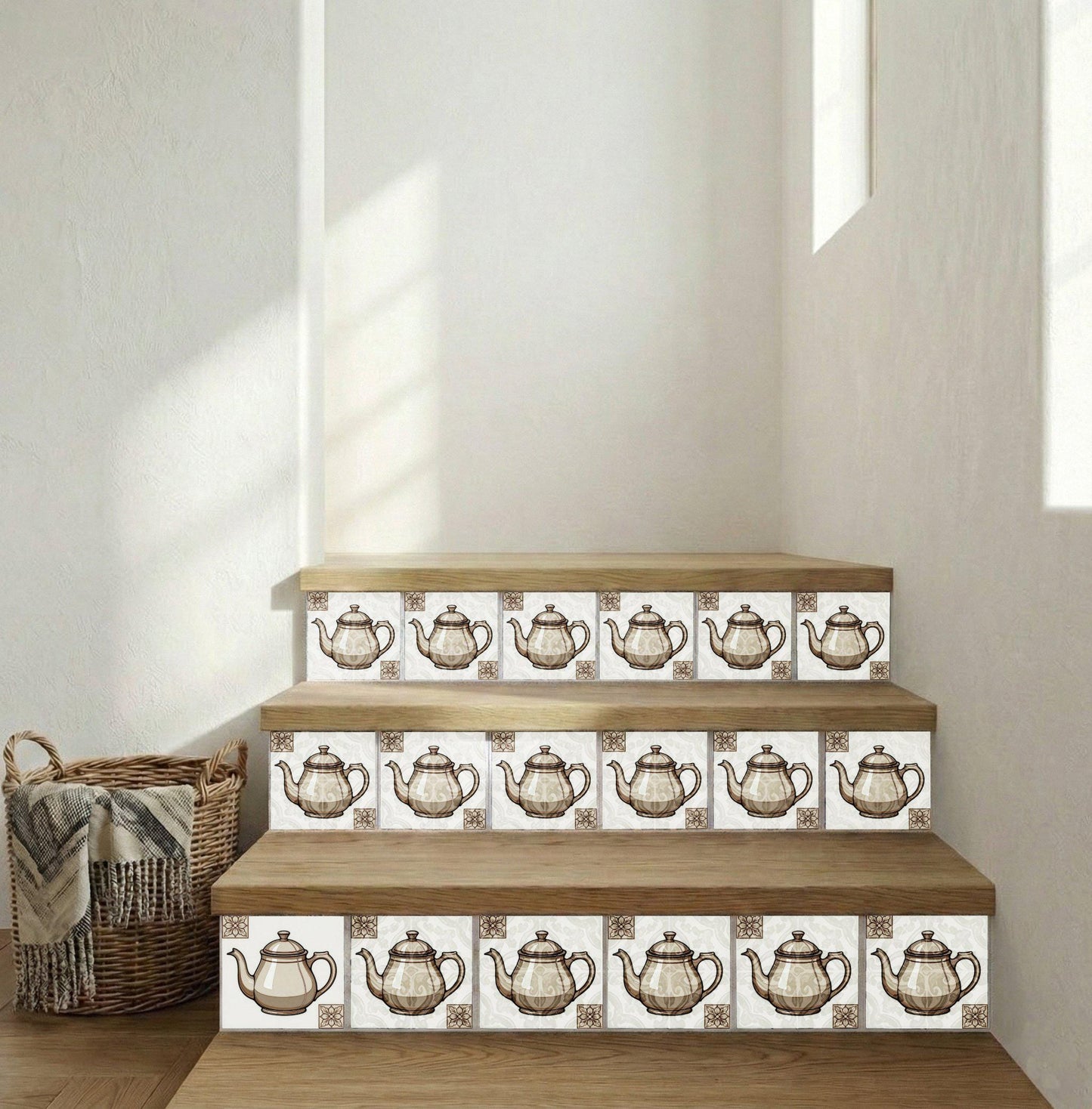 Azulejo Teapot Vintage — Motivo Decorativo di Charme