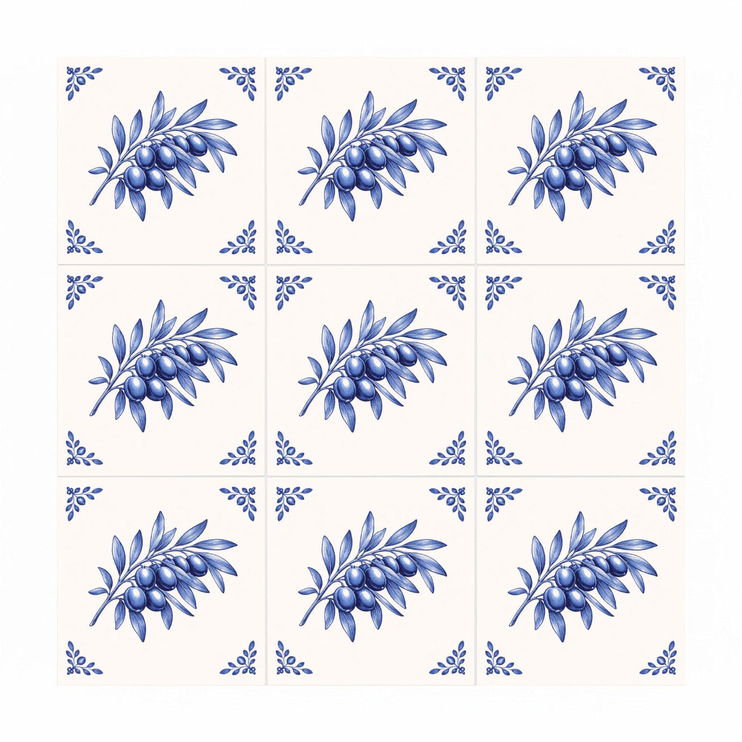 Hague Olive — Dutch Blue & White Ceramic Decorative Tile