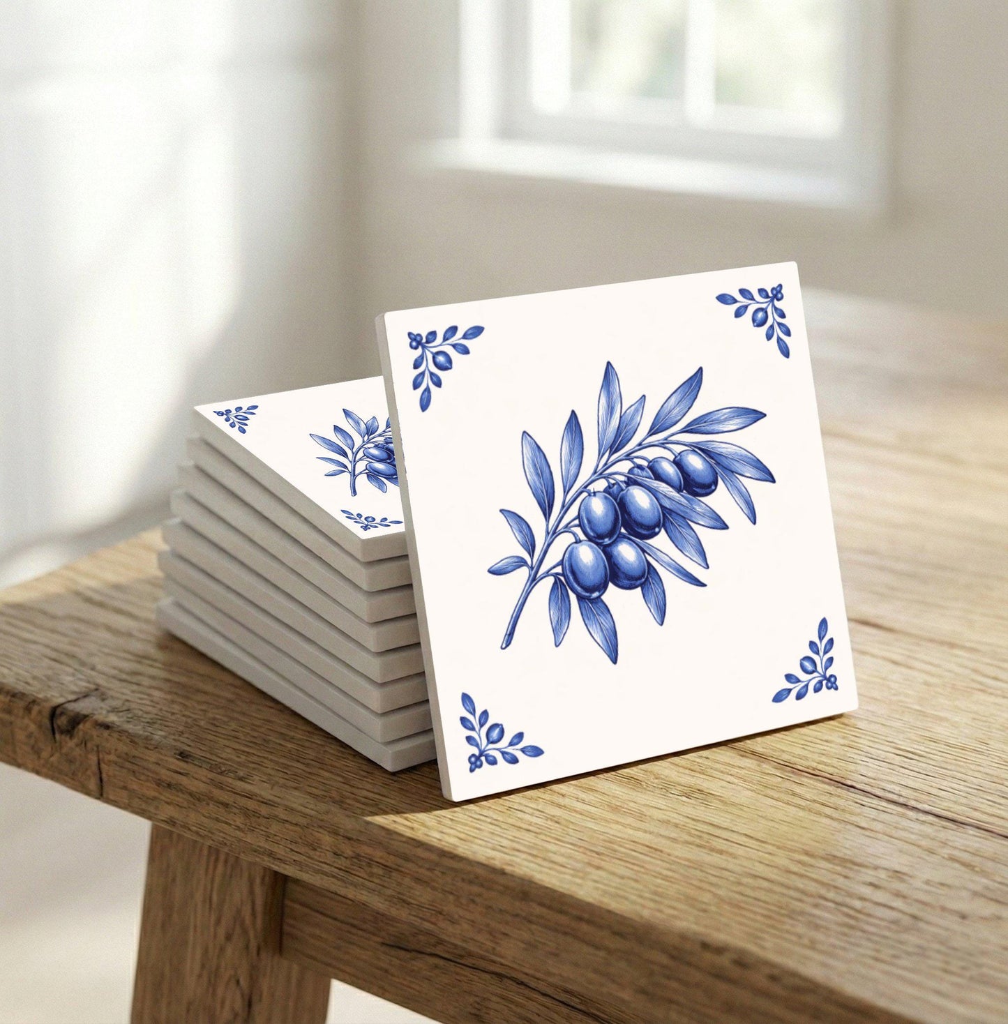 Hague Olive — Dutch Blue & White Ceramic Decorative Tile