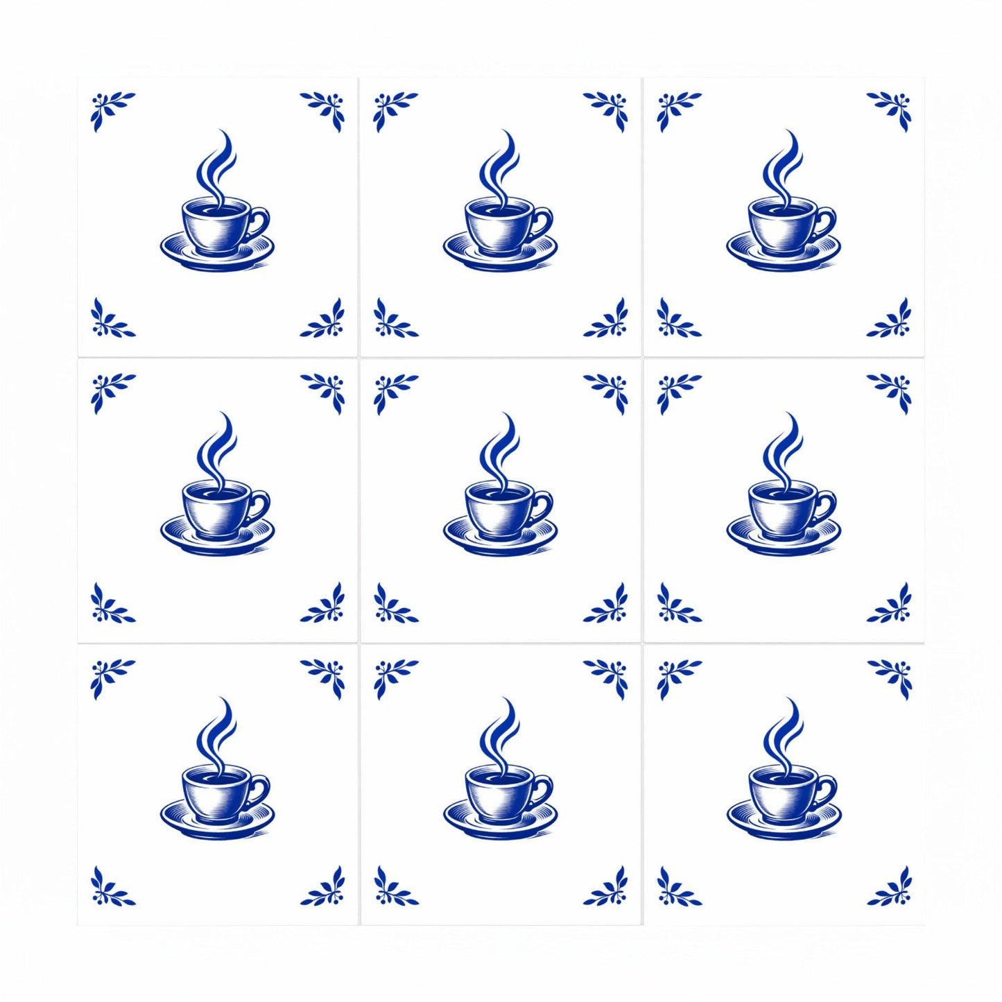 Utrecht Coffee Cup — Keramikfliese, Delftware-inspiriertes Design