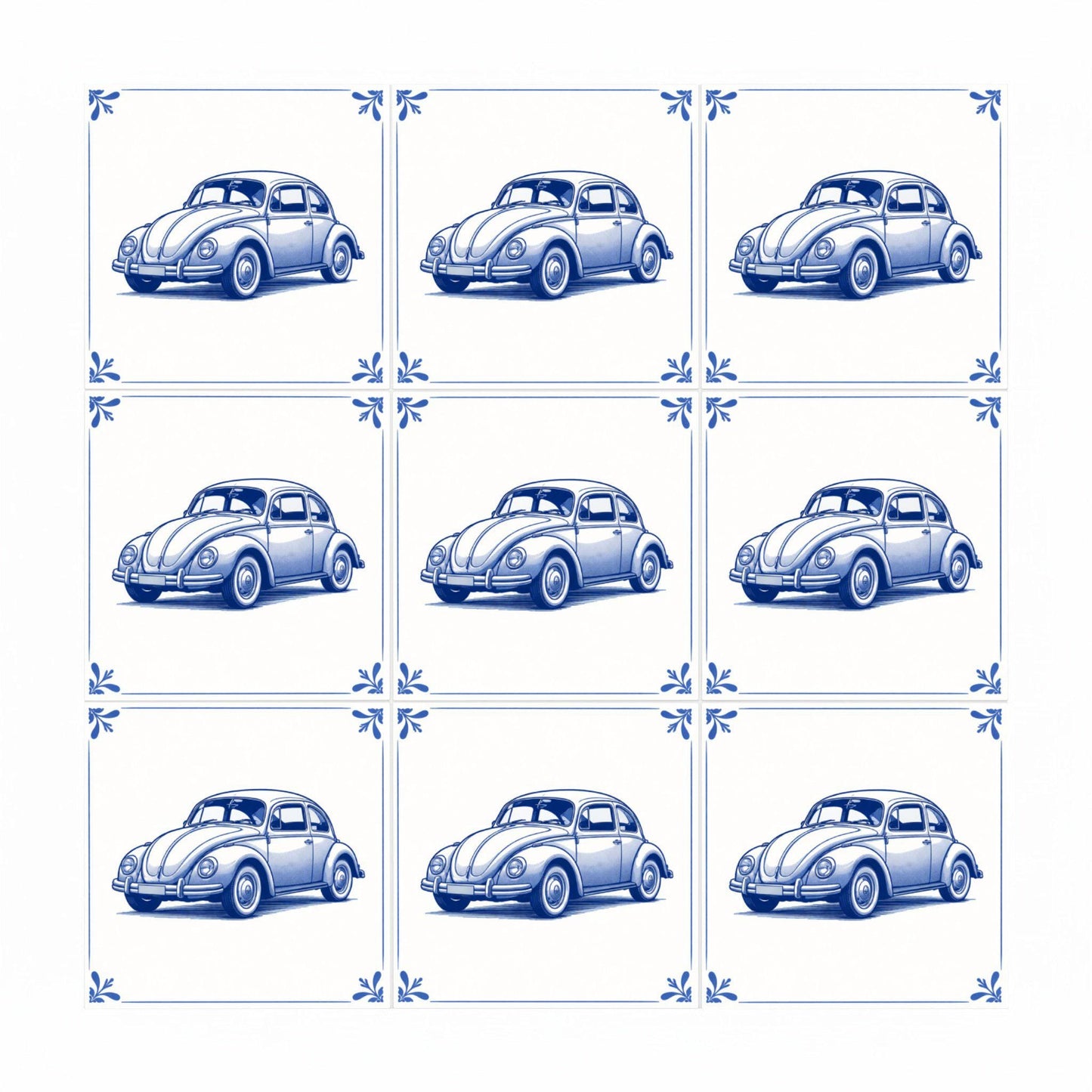 Múnich vintage coche · Mattonella — Maiolica Blu d'Olanda