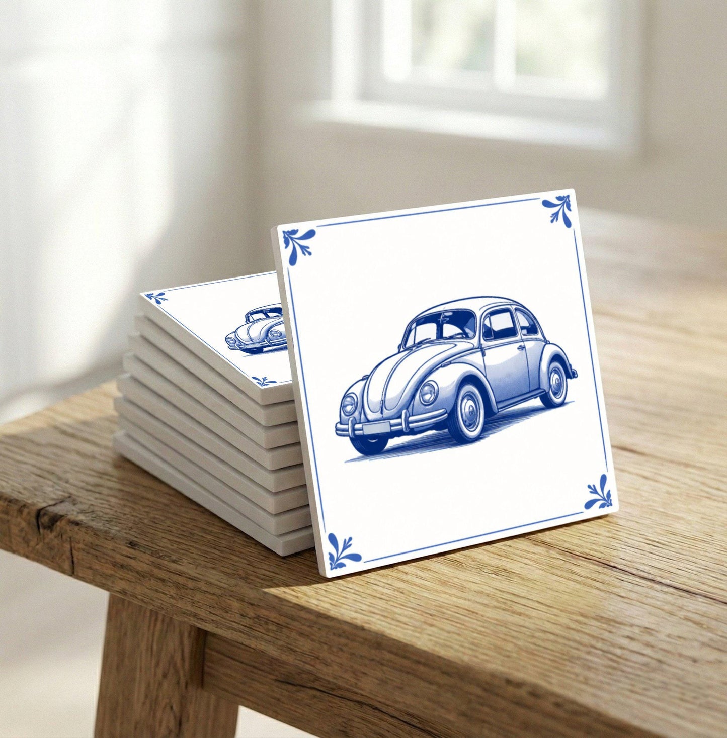 Múnich vintage coche · Mattonella — Maiolica Blu d'Olanda