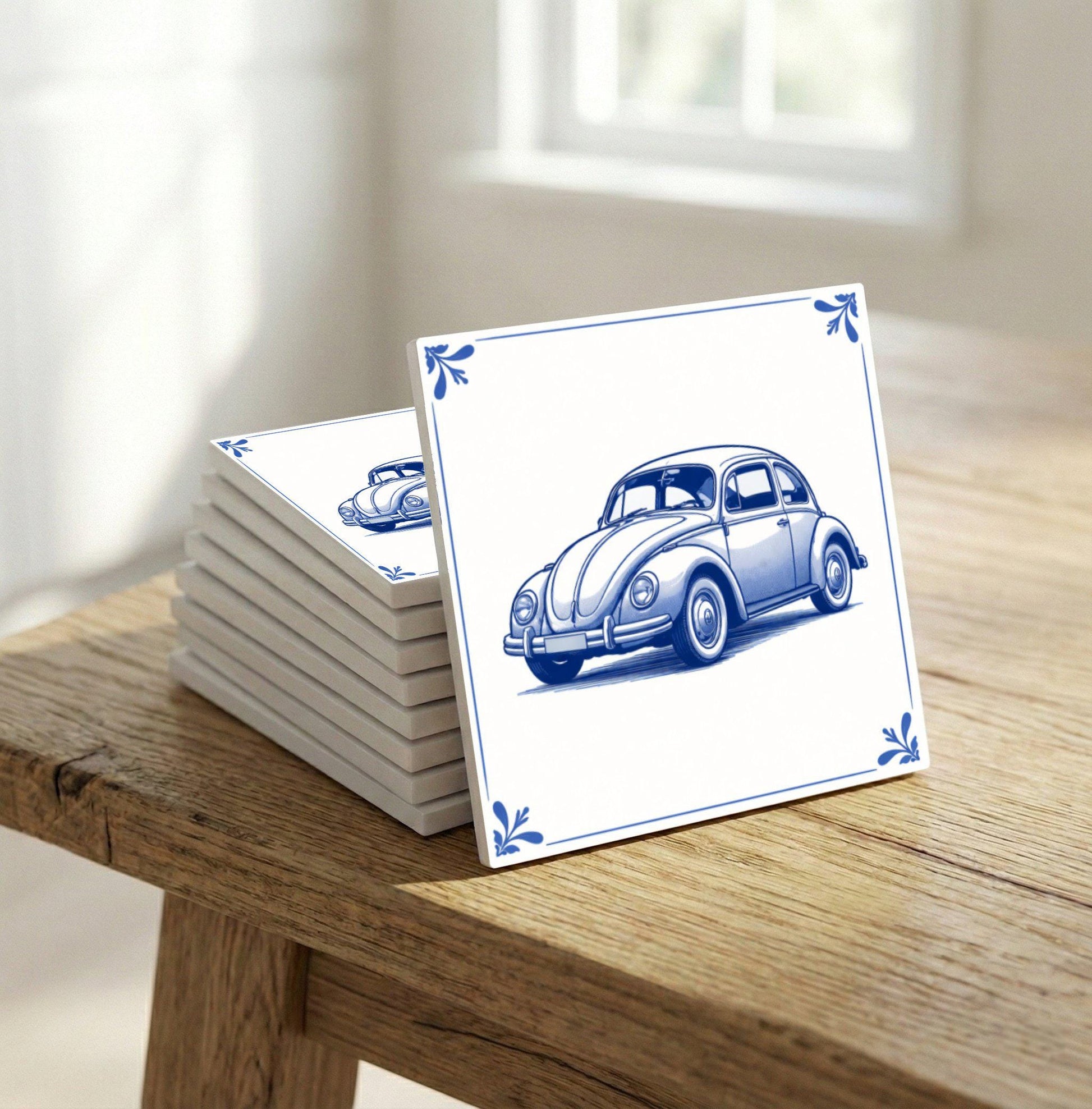 Múnich vintage coche · Mattonella — Maiolica Blu d'Olanda