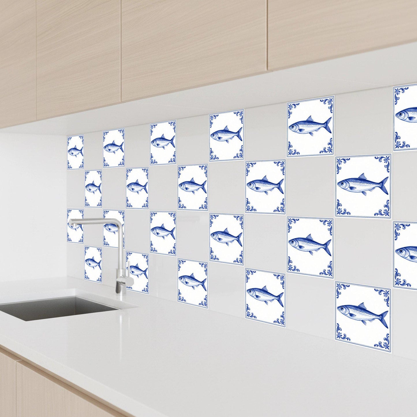 Liverpool Fish — Dutch Blue & White Ceramic Ceramic Tile