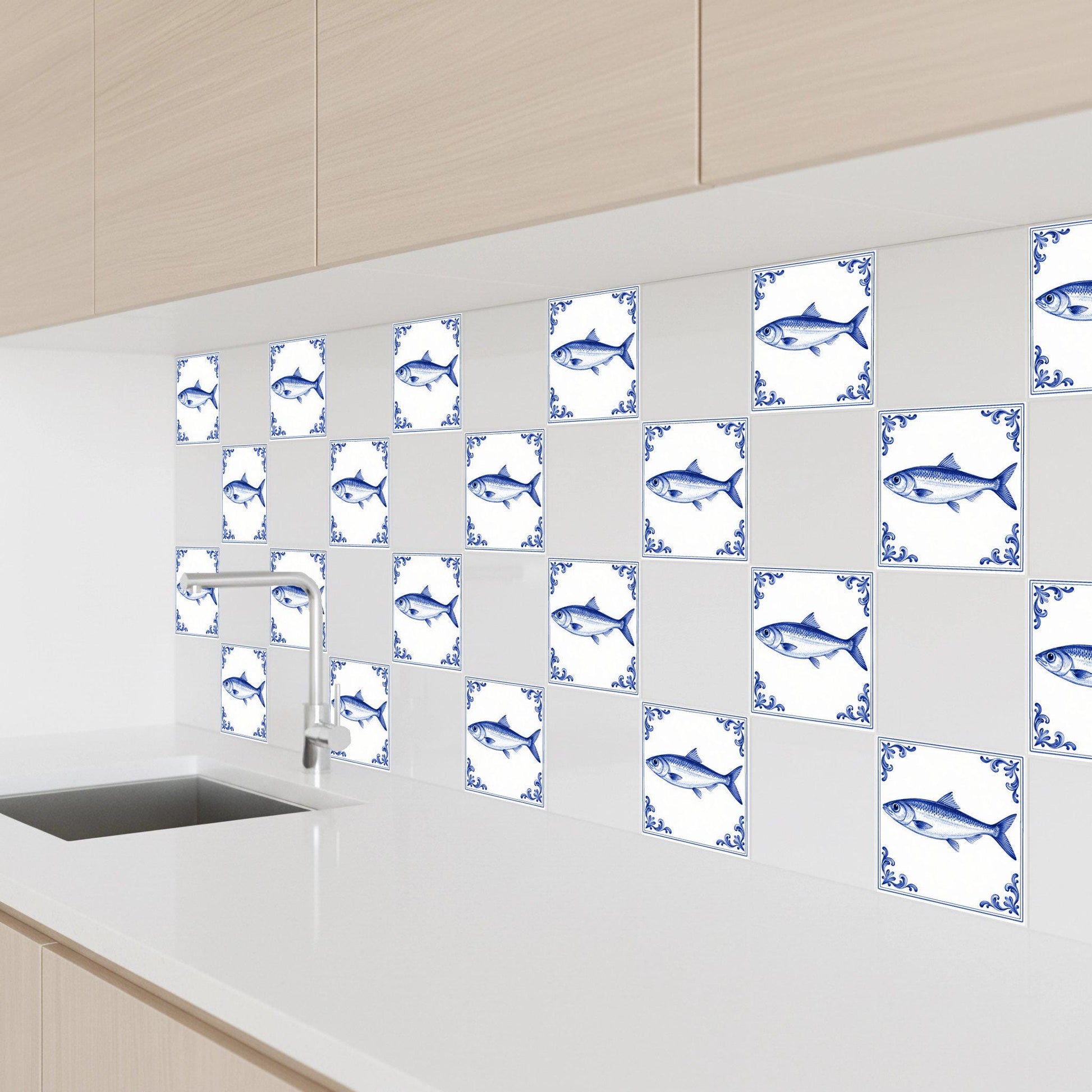 Liverpool Fish — Dutch Blue & White Ceramic Ceramic Tile