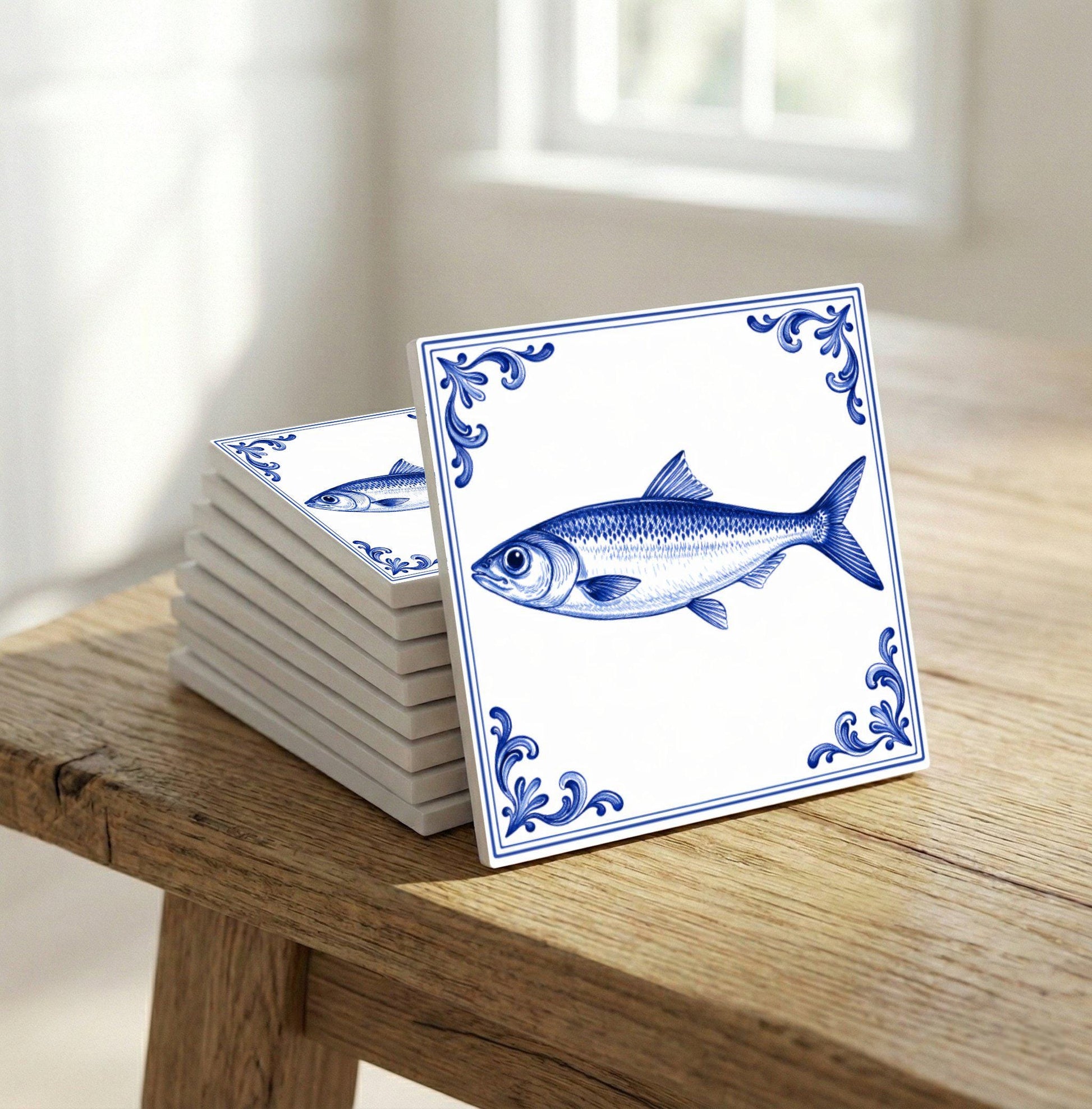 Liverpool Fish — Dutch Blue & White Ceramic Ceramic Tile