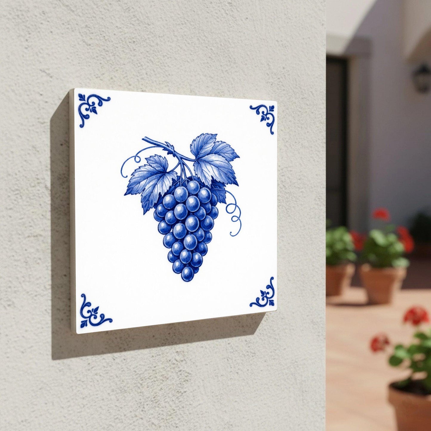 Eindhoven Grape — Dutch Blue & White Ceramic Ceramic Tile