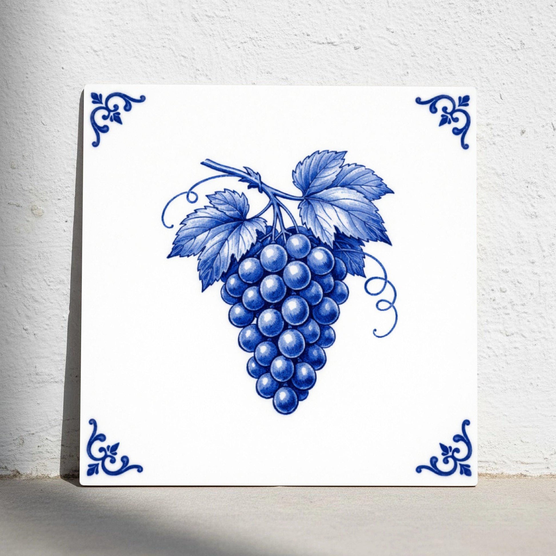 Eindhoven Grape — Dutch Blue & White Ceramic Ceramic Tile