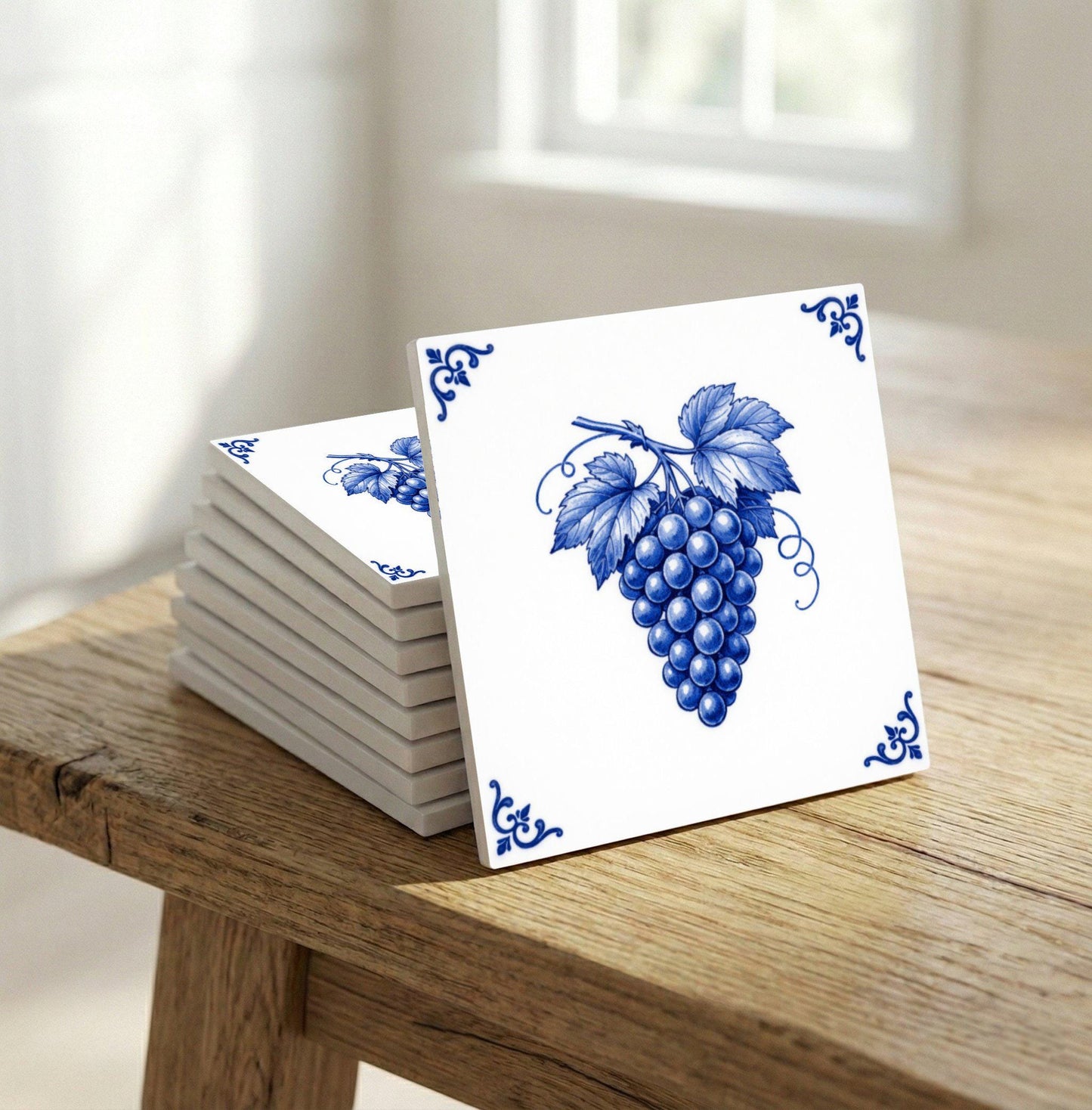 Eindhoven Grape — Dutch Blue & White Ceramic Ceramic Tile