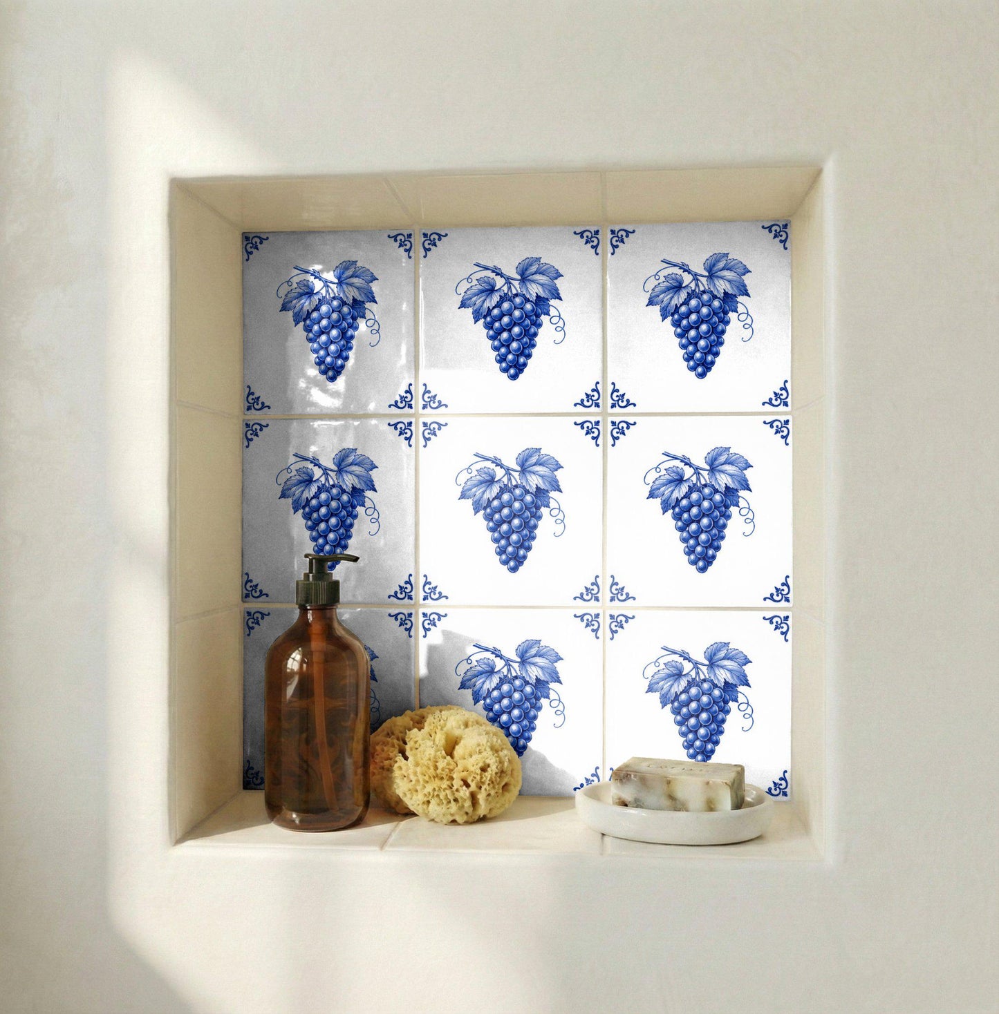 Eindhoven Grape — Dutch Blue & White Ceramic Ceramic Tile
