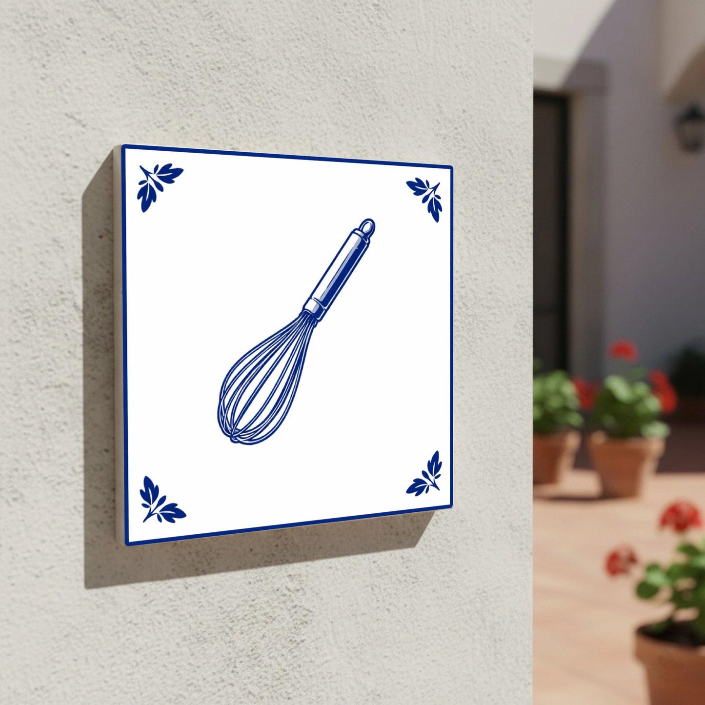Whisk Set in Delft Blue · Ceramic Wall Tile — Dutch Blue & White Ceramic