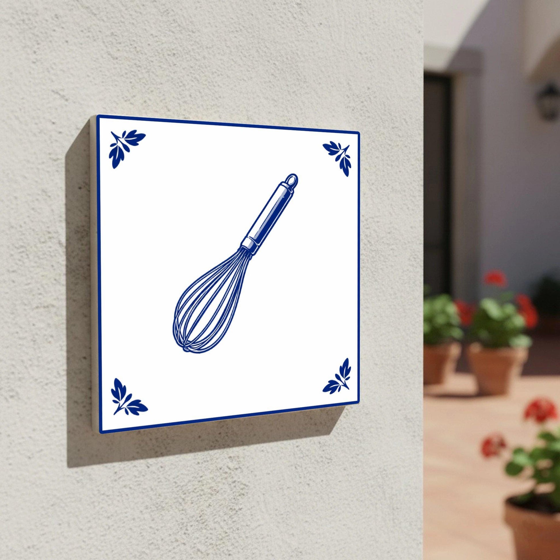 Whisk Set in Delft Blue · Ceramic Wall Tile — Dutch Blue & White Ceramic
