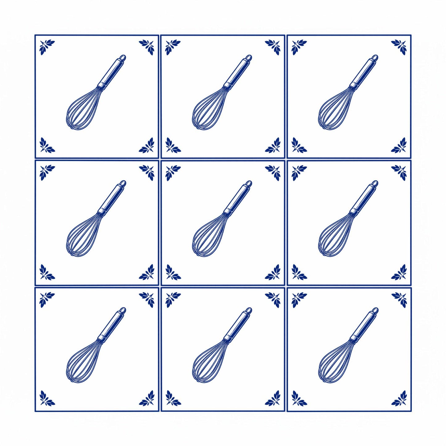 Whisk Set in Delft Blue · Ceramic Wall Tile — Dutch Blue & White Ceramic