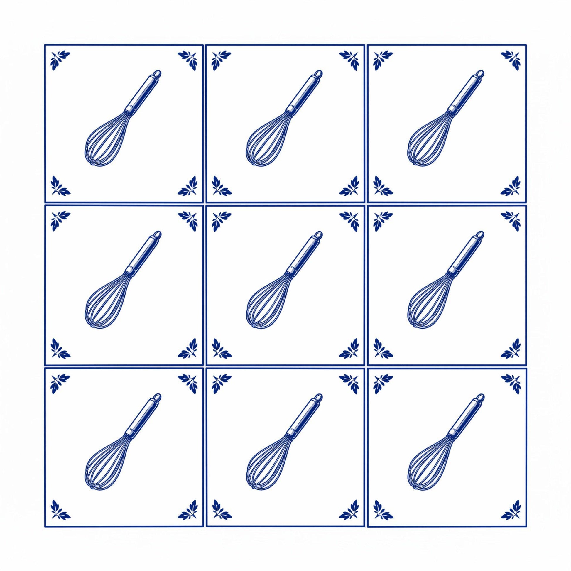 Whisk Set in Delft Blue · Ceramic Wall Tile — Dutch Blue & White Ceramic