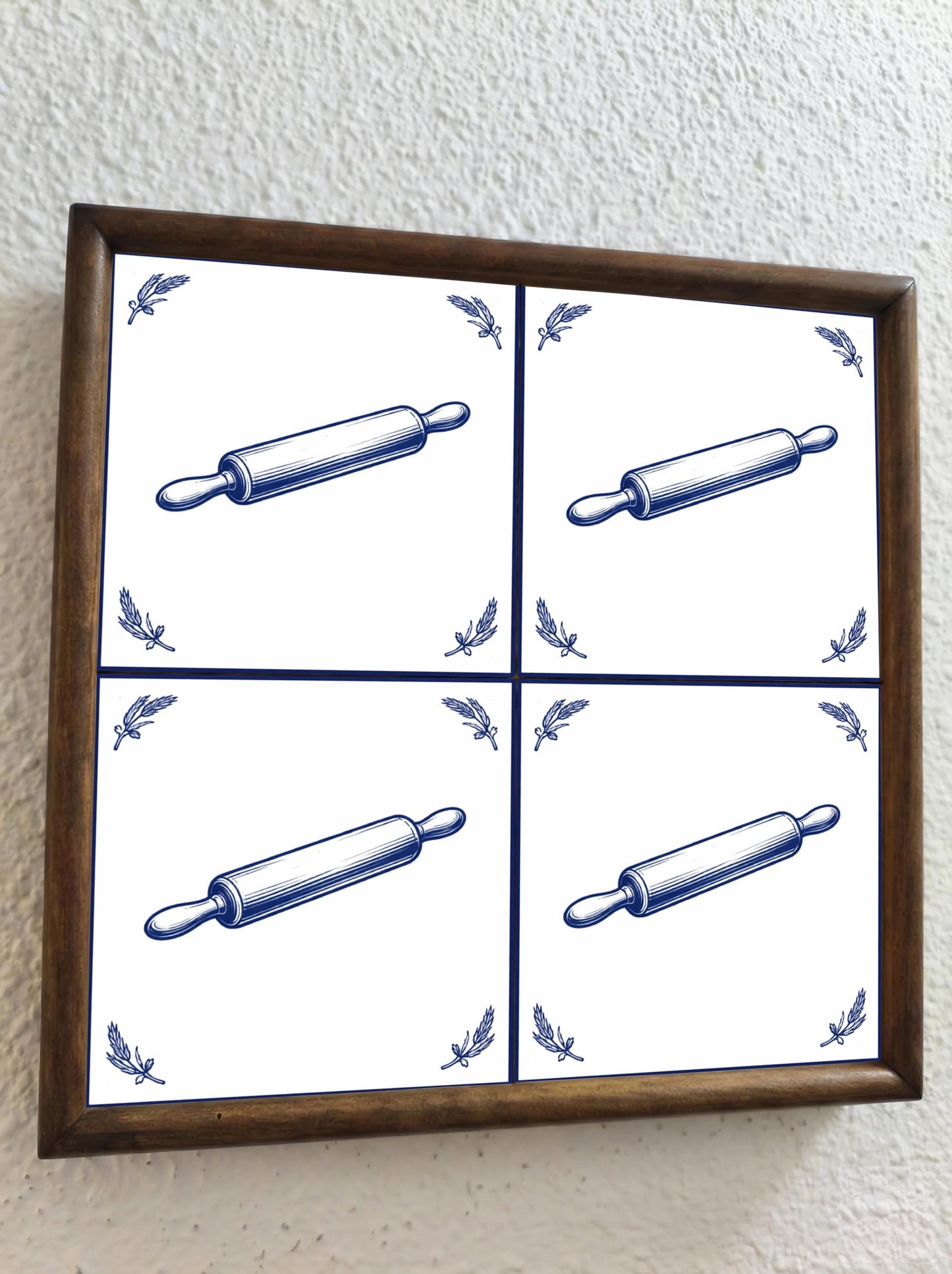 Ceramic Tile Verona Rolling Pin — Dutch Blue & White Ceramic