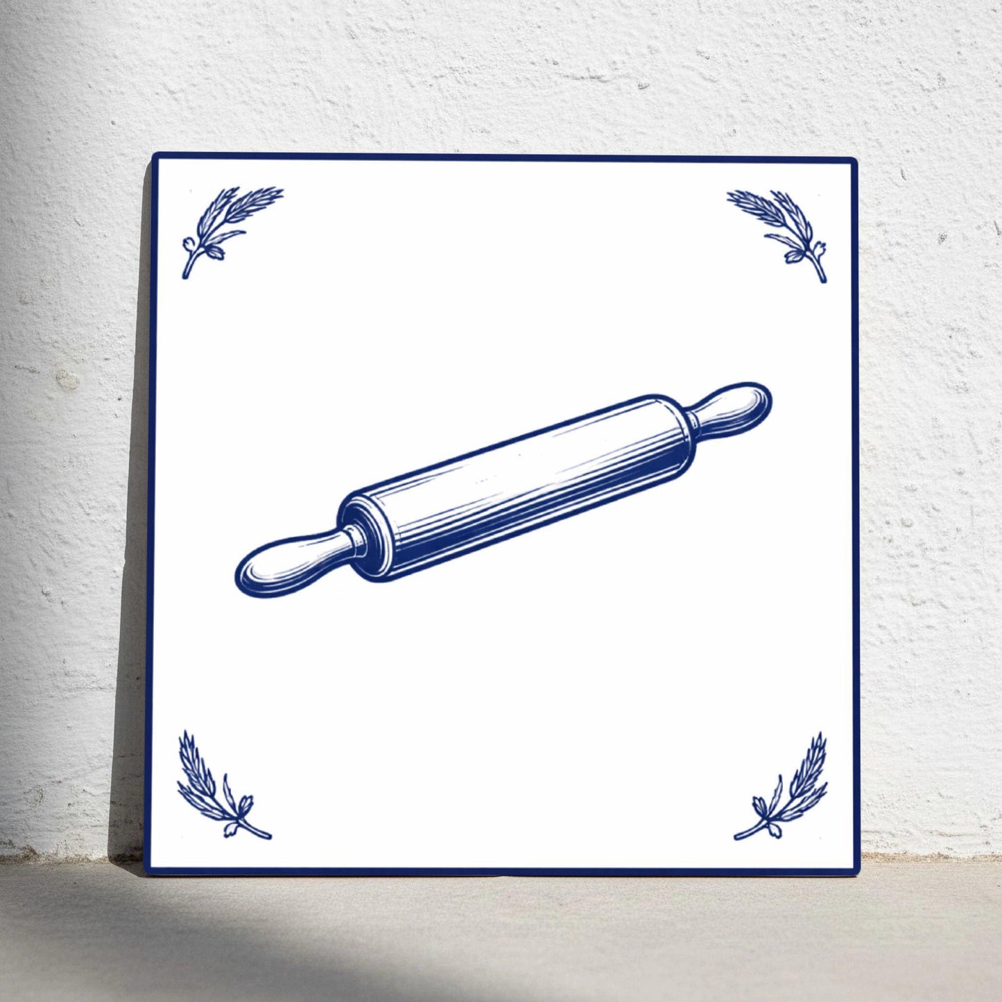 Ceramic Tile Verona Rolling Pin — Dutch Blue & White Ceramic