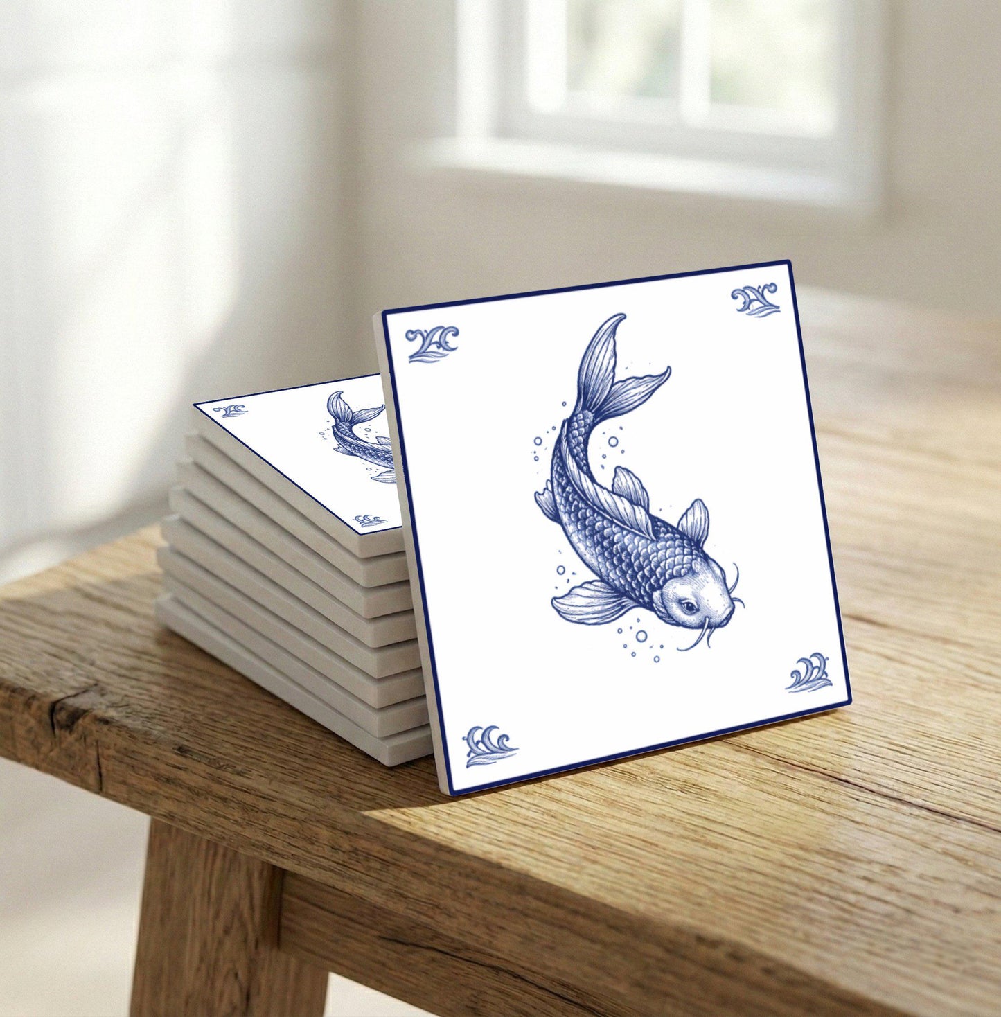 Azulejo Koi pez