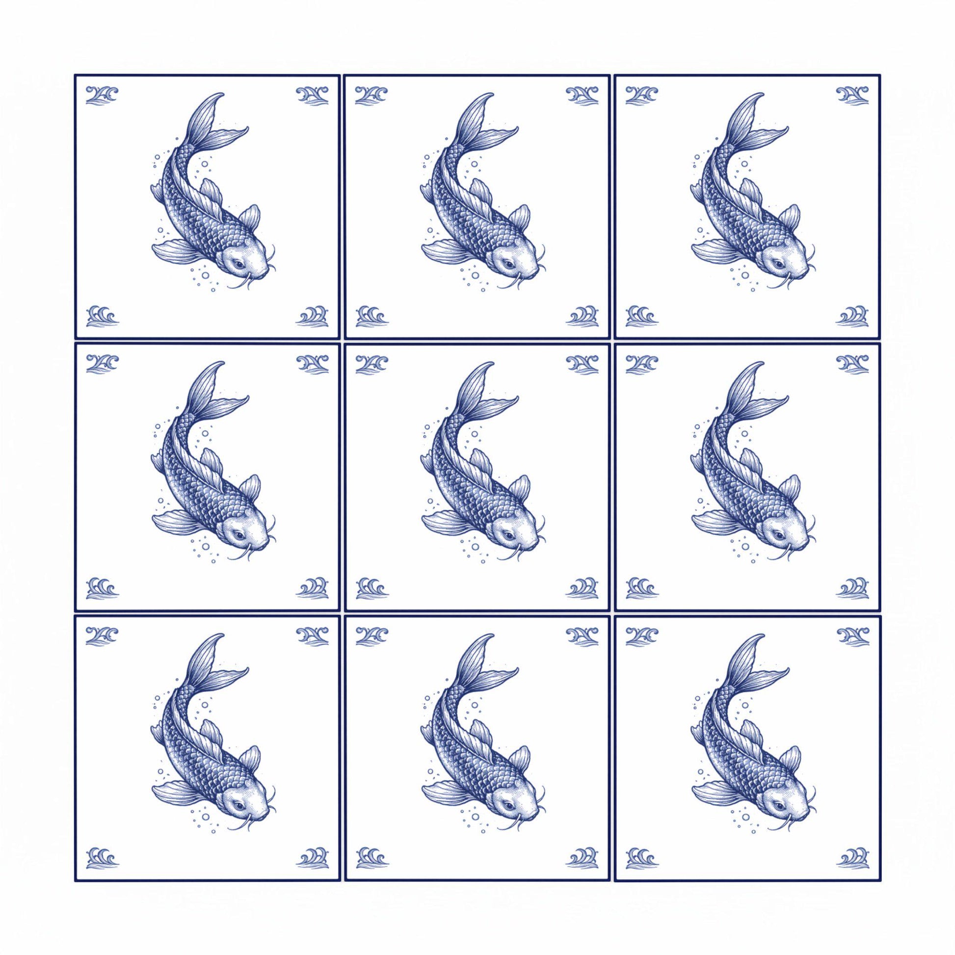 Azulejo Koi pez