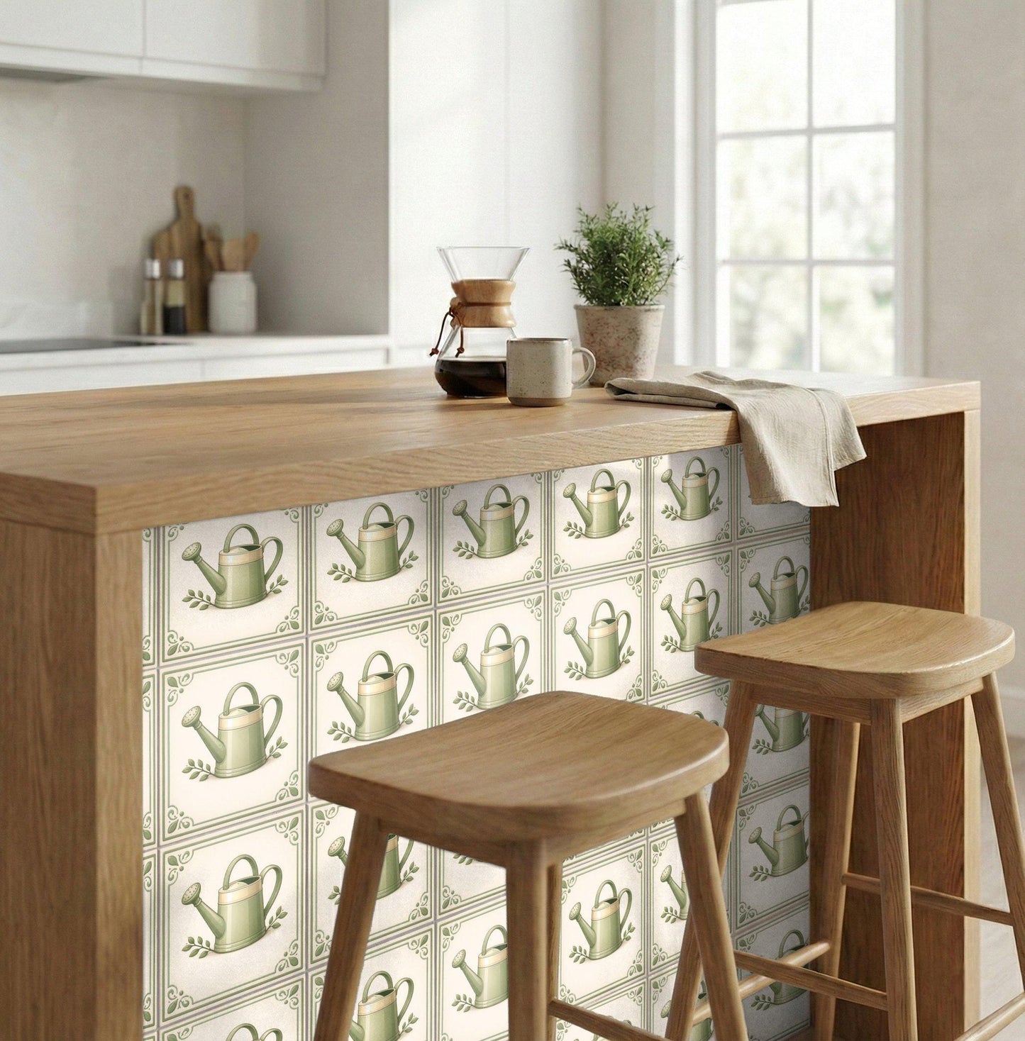 Watering Can — Nature Motif Décor Ceramic Tile