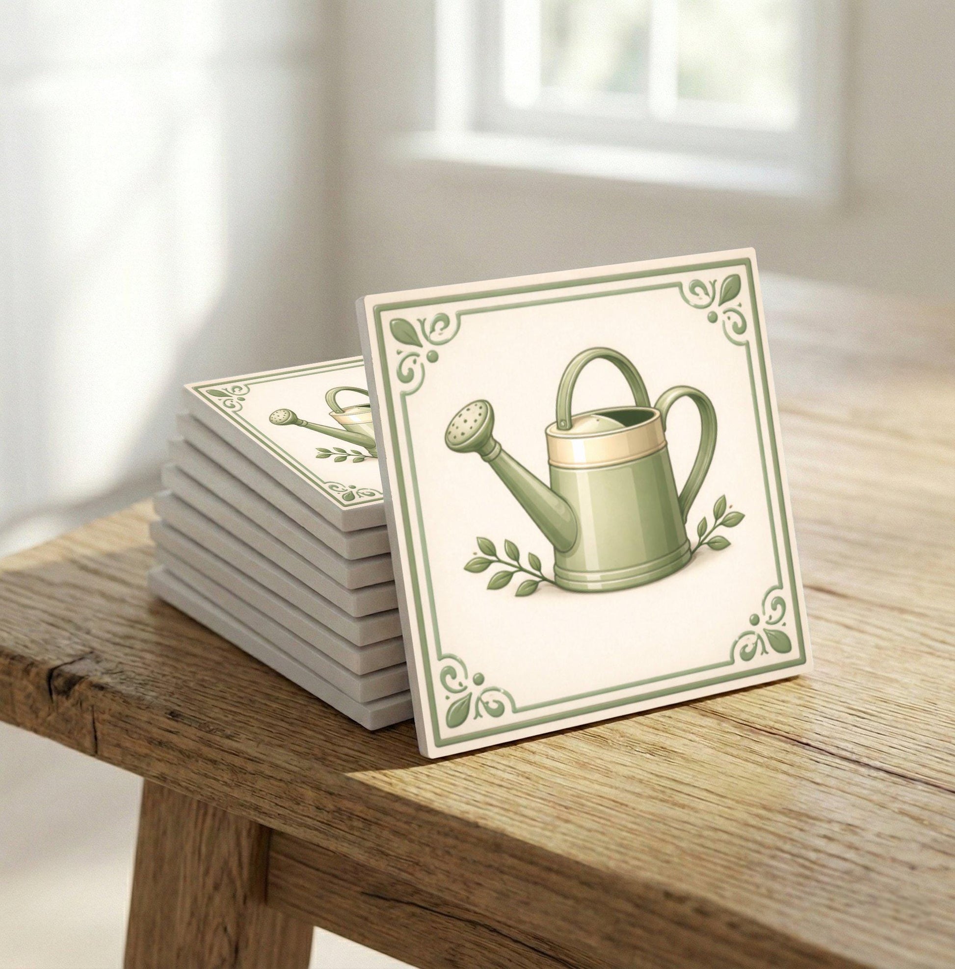 Watering Can — Nature Motif Décor Ceramic Tile