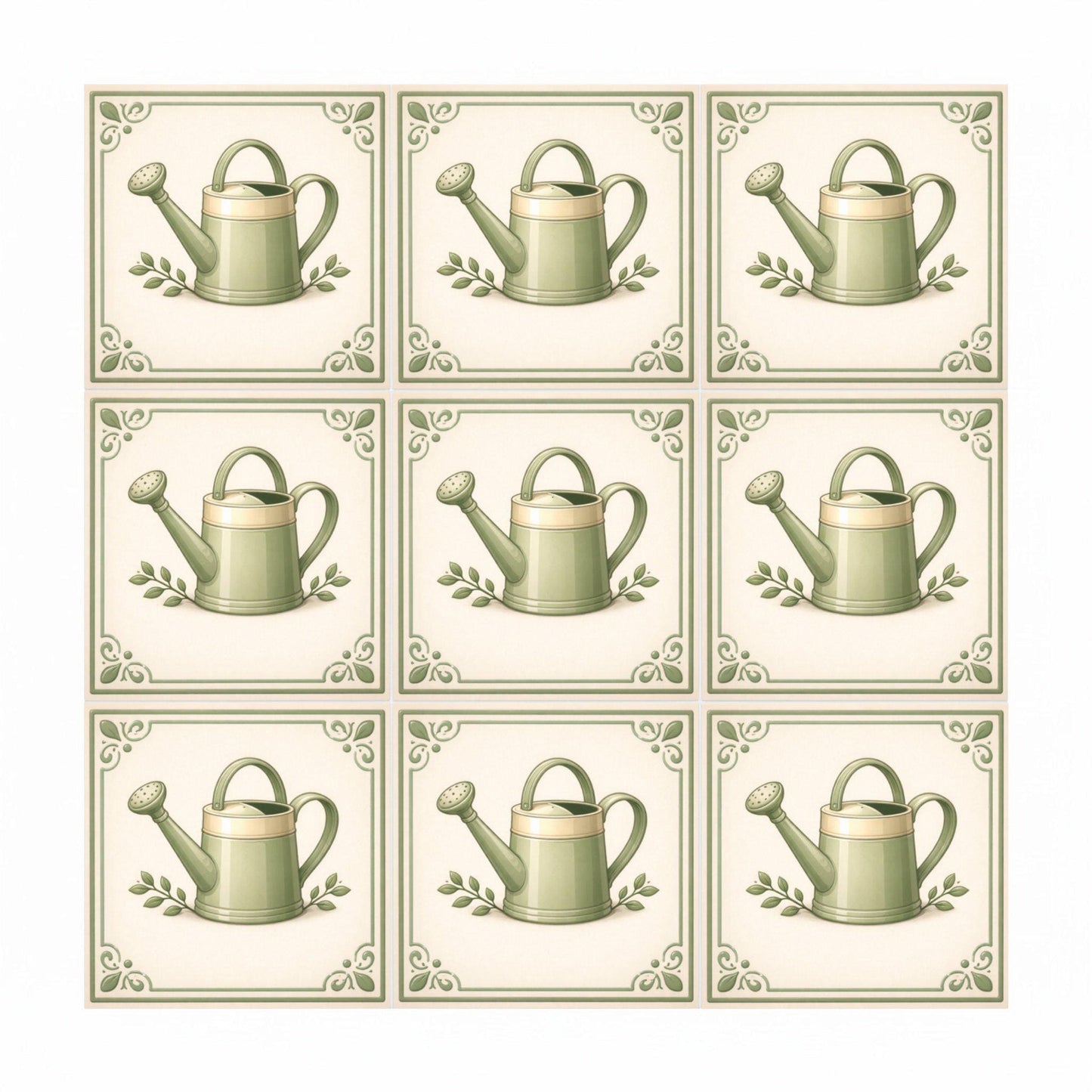Watering Can — Nature Motif Décor Ceramic Tile