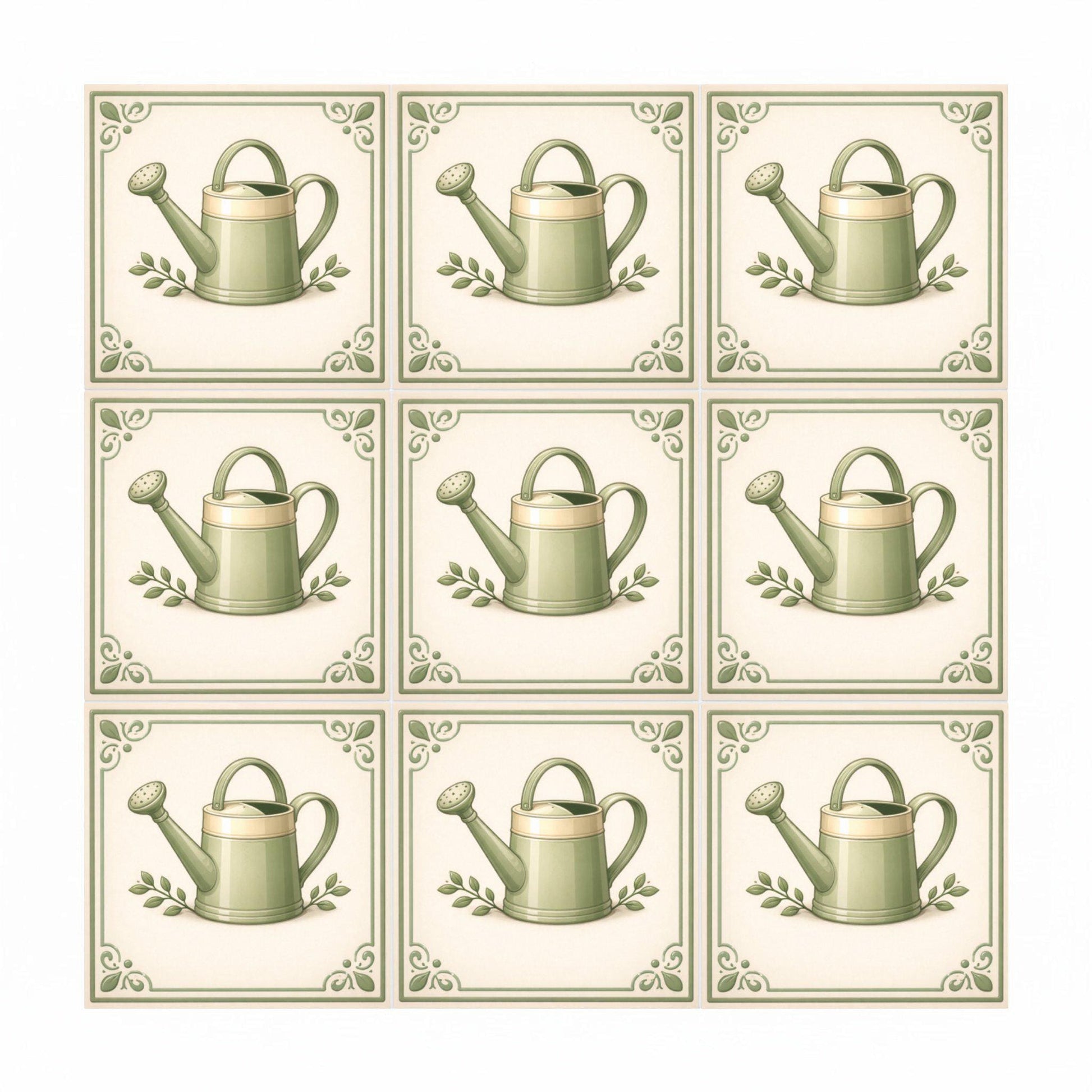 Watering Can — Nature Motif Décor Ceramic Tile