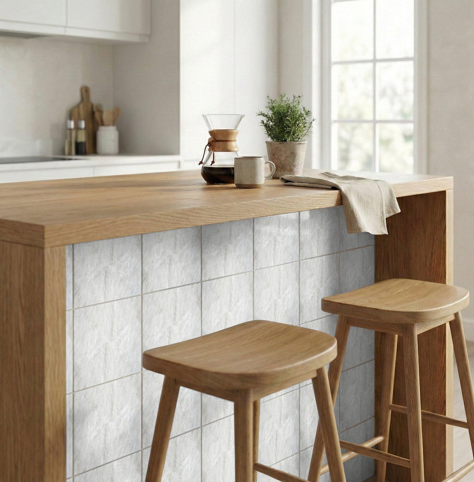 White Marble · Ceramic Wall Tile — Classic Decorative Pattern