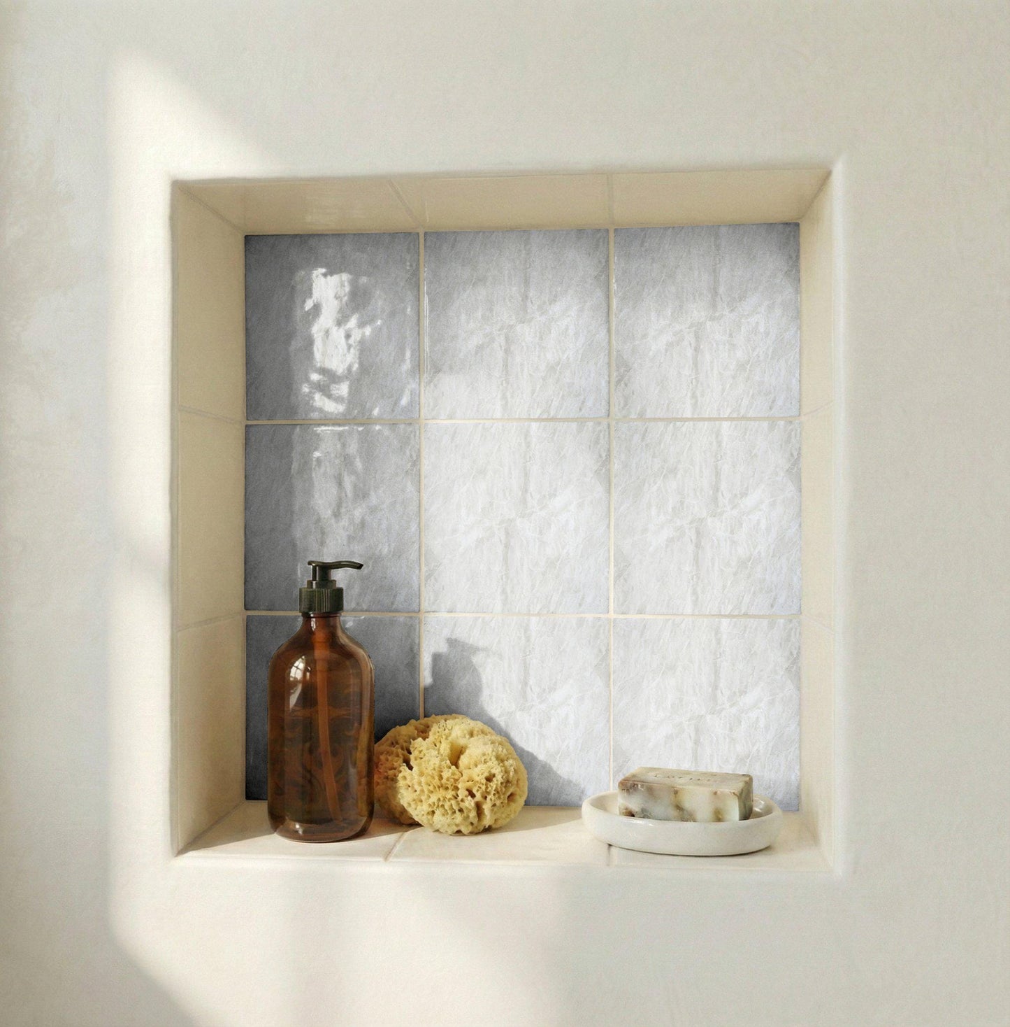 White Marble · Ceramic Wall Tile — Classic Decorative Pattern