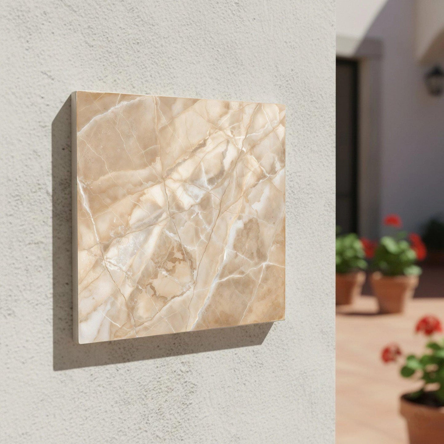 Ceramic Tile Beige Marble — Vintage-Style Ornament