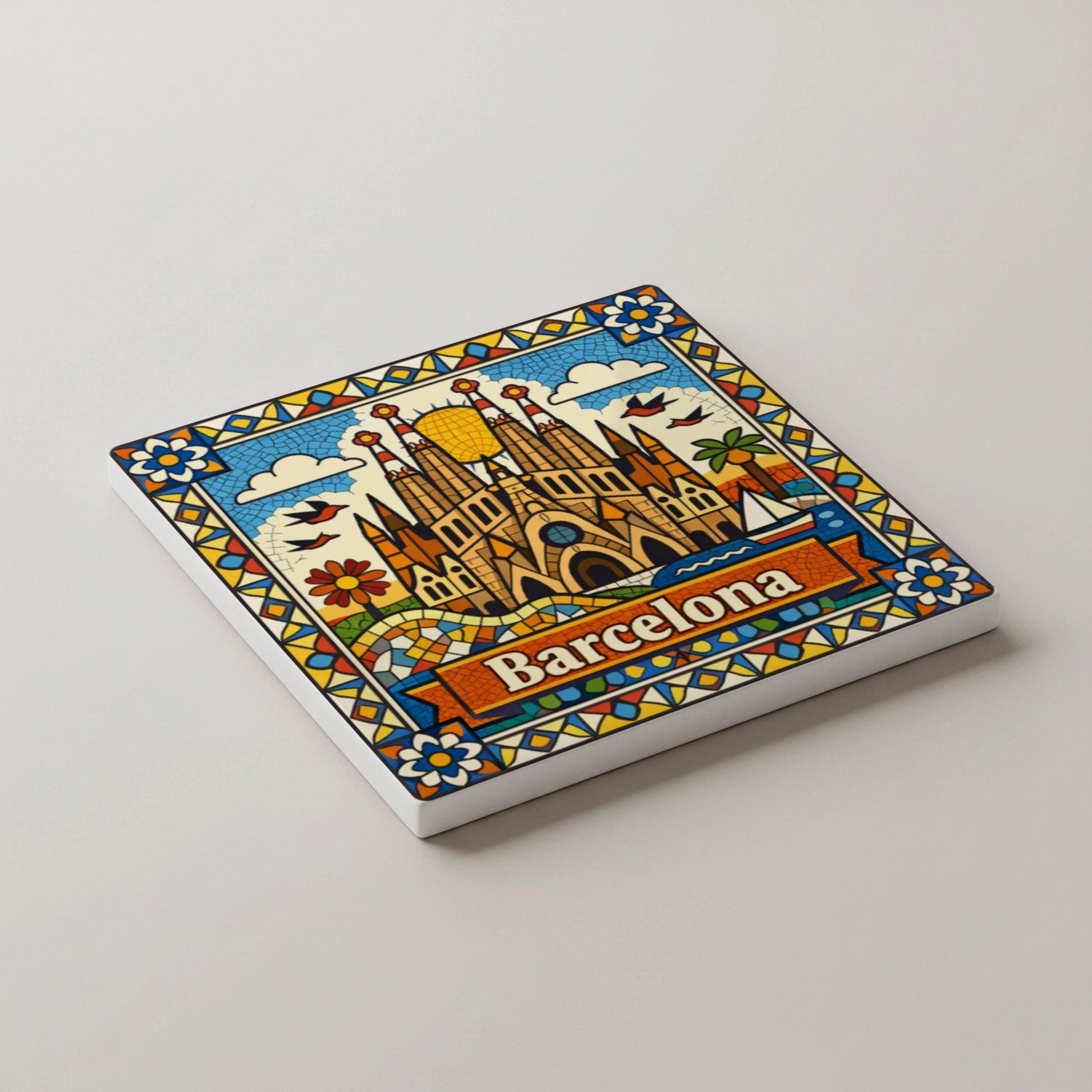 España — Set di Sottobicchieri in Ceramica · Decoro Marino da Tavola