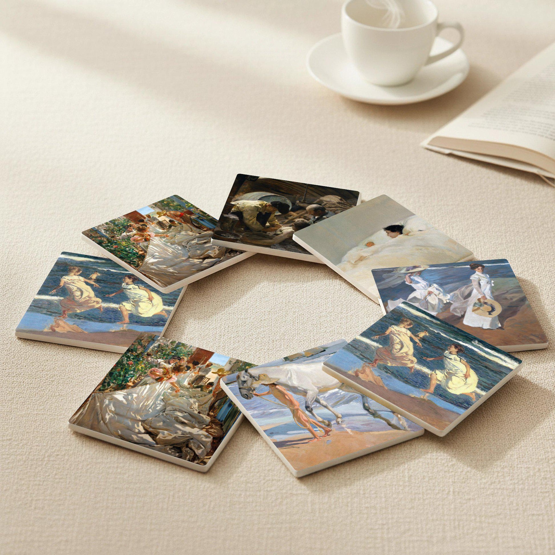 Sorolla — Set di Sottobicchieri in Ceramica · Arte per la Tavola