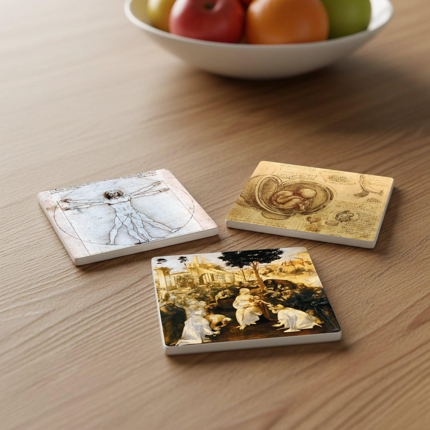 Sottobicchieri Bocetos di Leonardo da Vinci — Collezione Grandi Pittori
