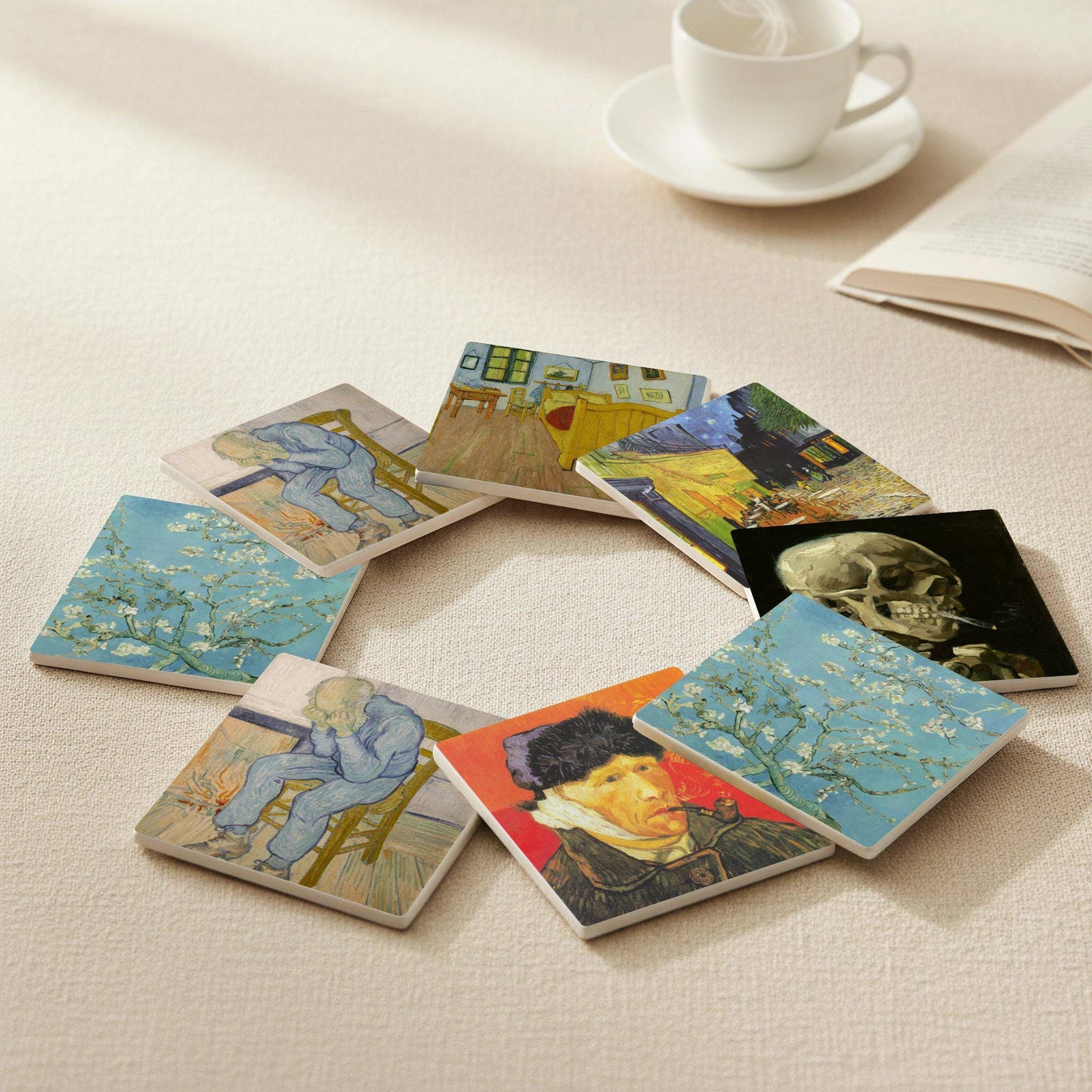 Van Gogh — Set di Sottobicchieri in Ceramica · Arte per la Tavola