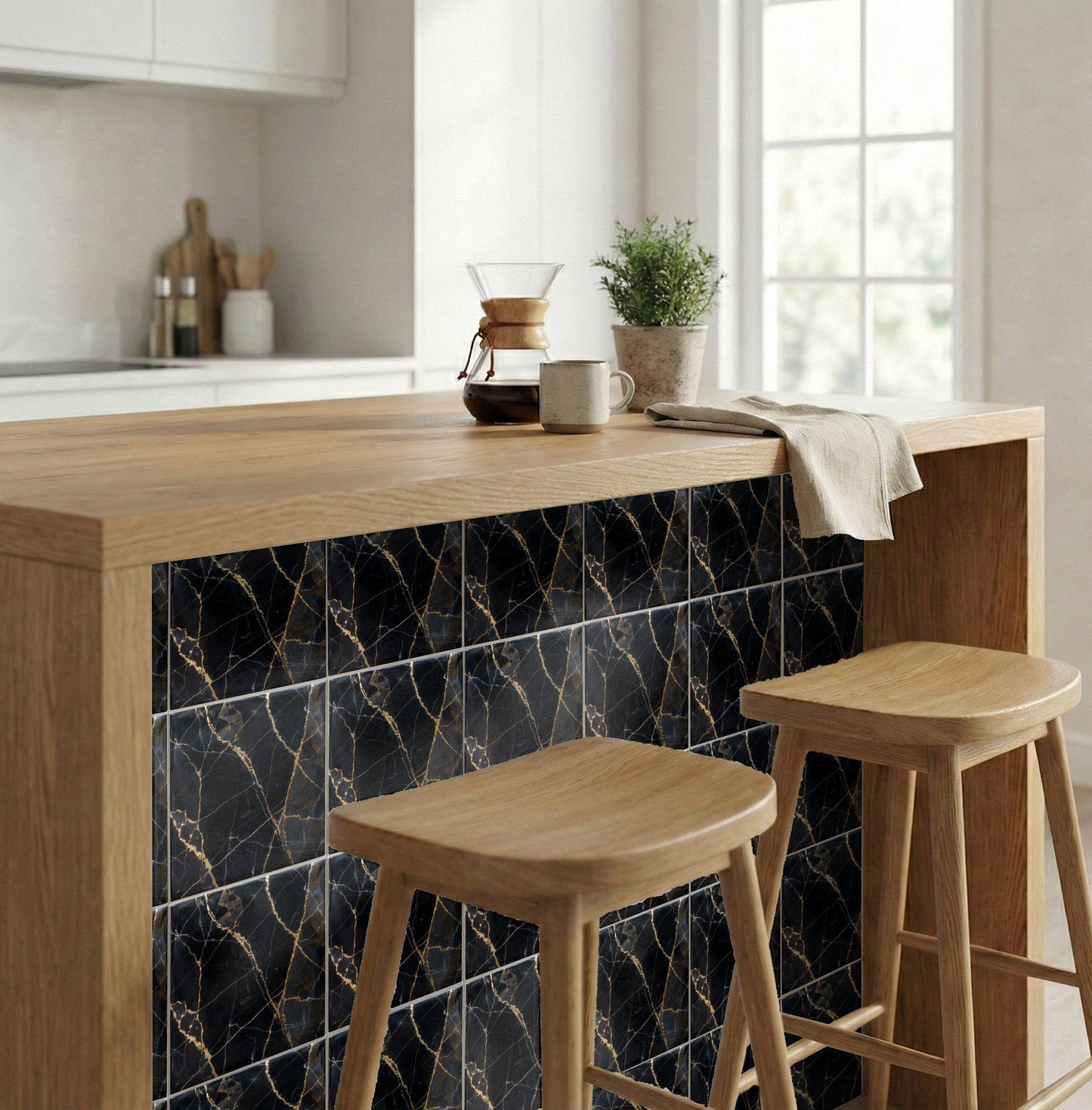 Azulejo Negro mármol Ceramic