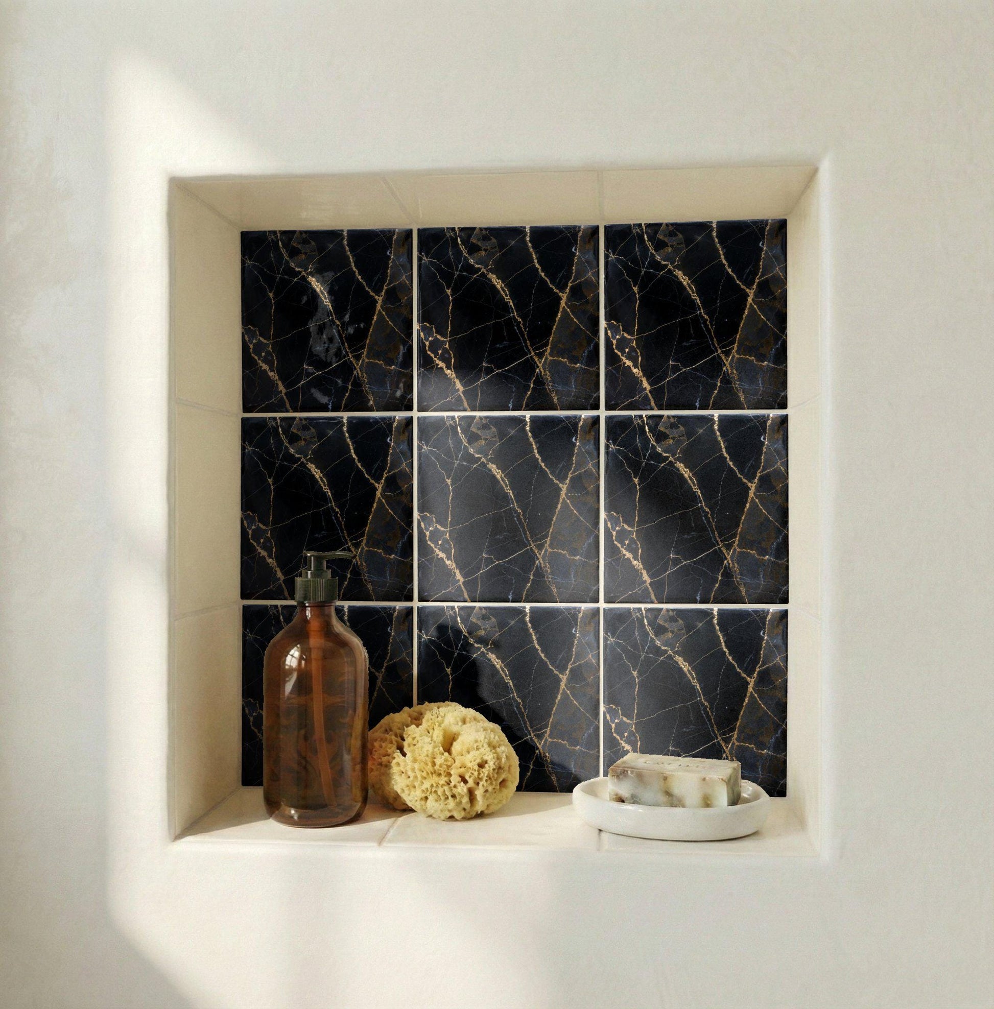 Azulejo Negro mármol Ceramic