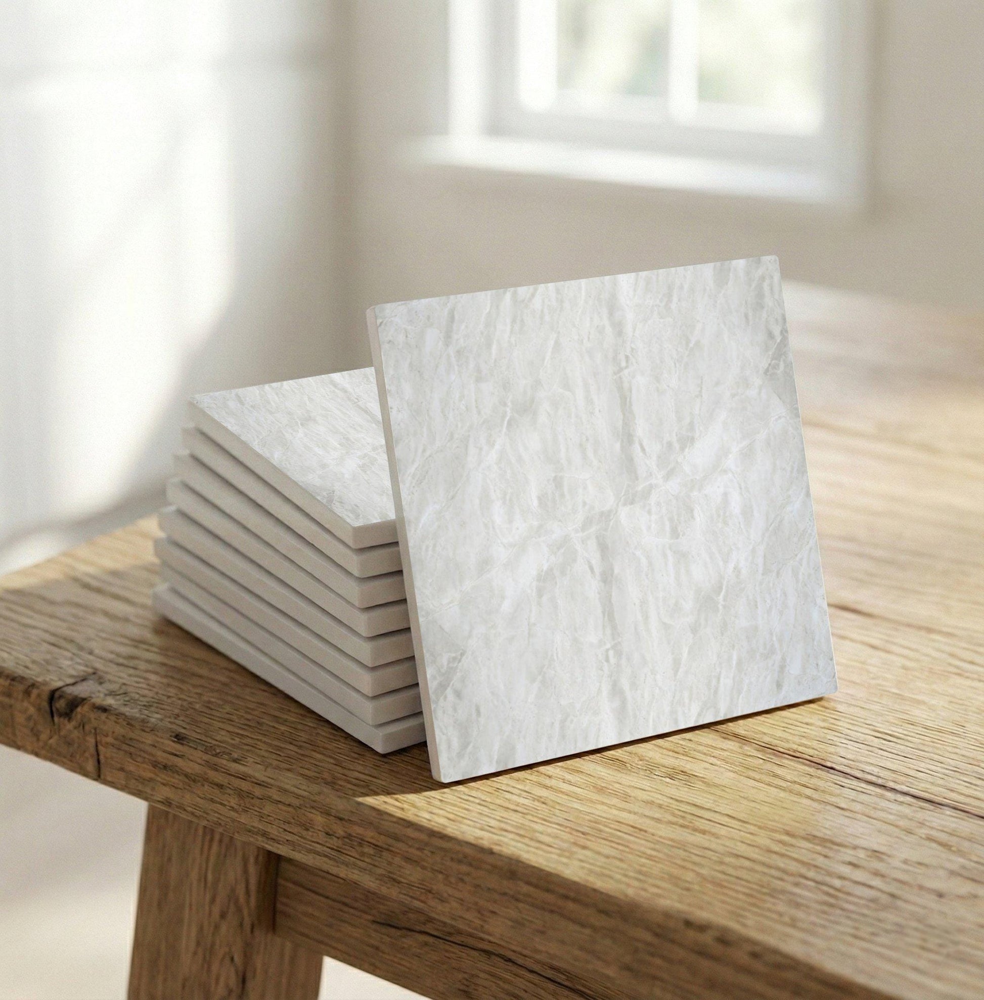 White Marble · Ceramic Wall Tile — Classic Decorative Pattern