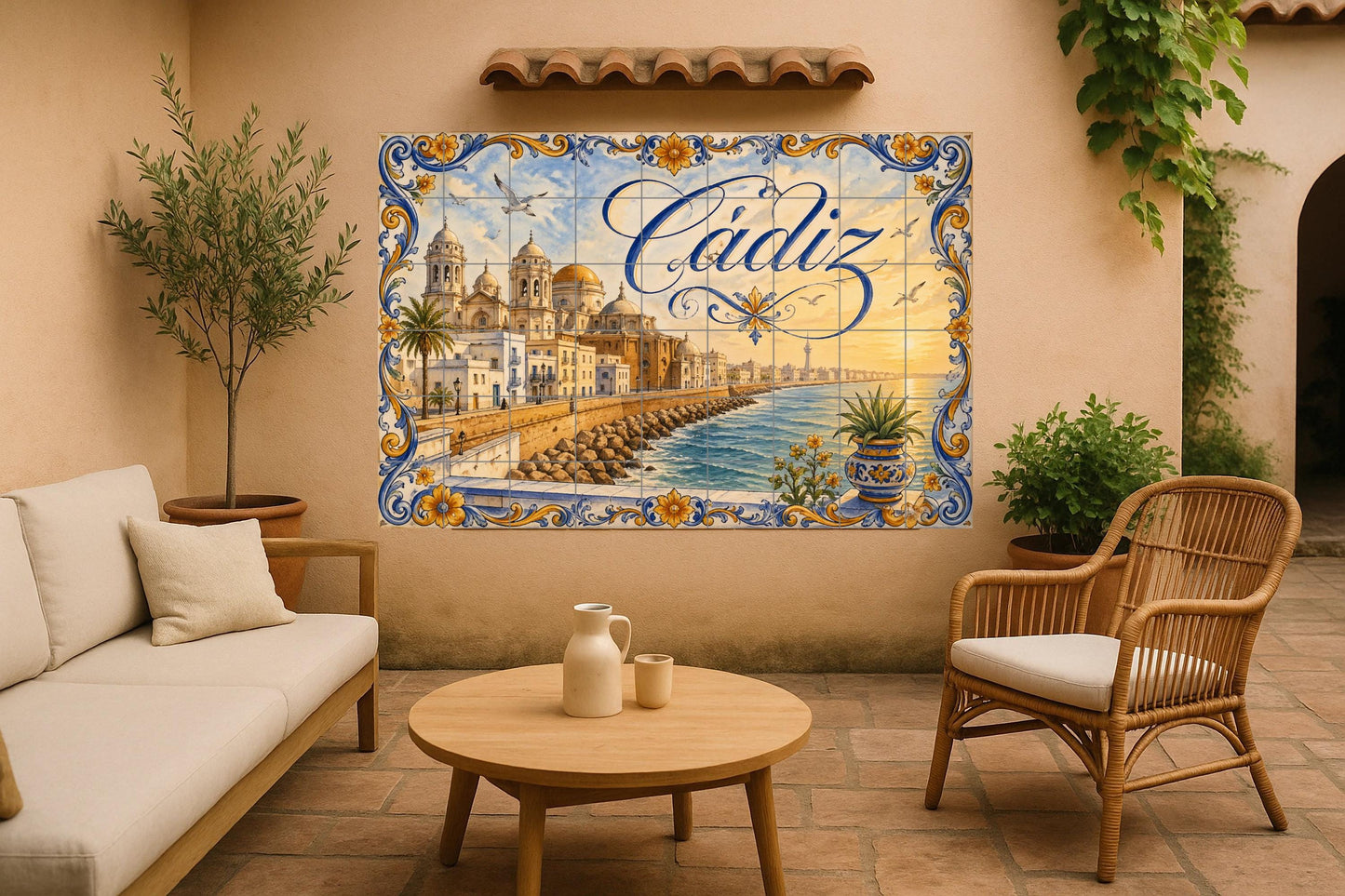 La Catedral de Cádiz, decoración de pared · Ceramic Wall Mural — City & Landmark Art