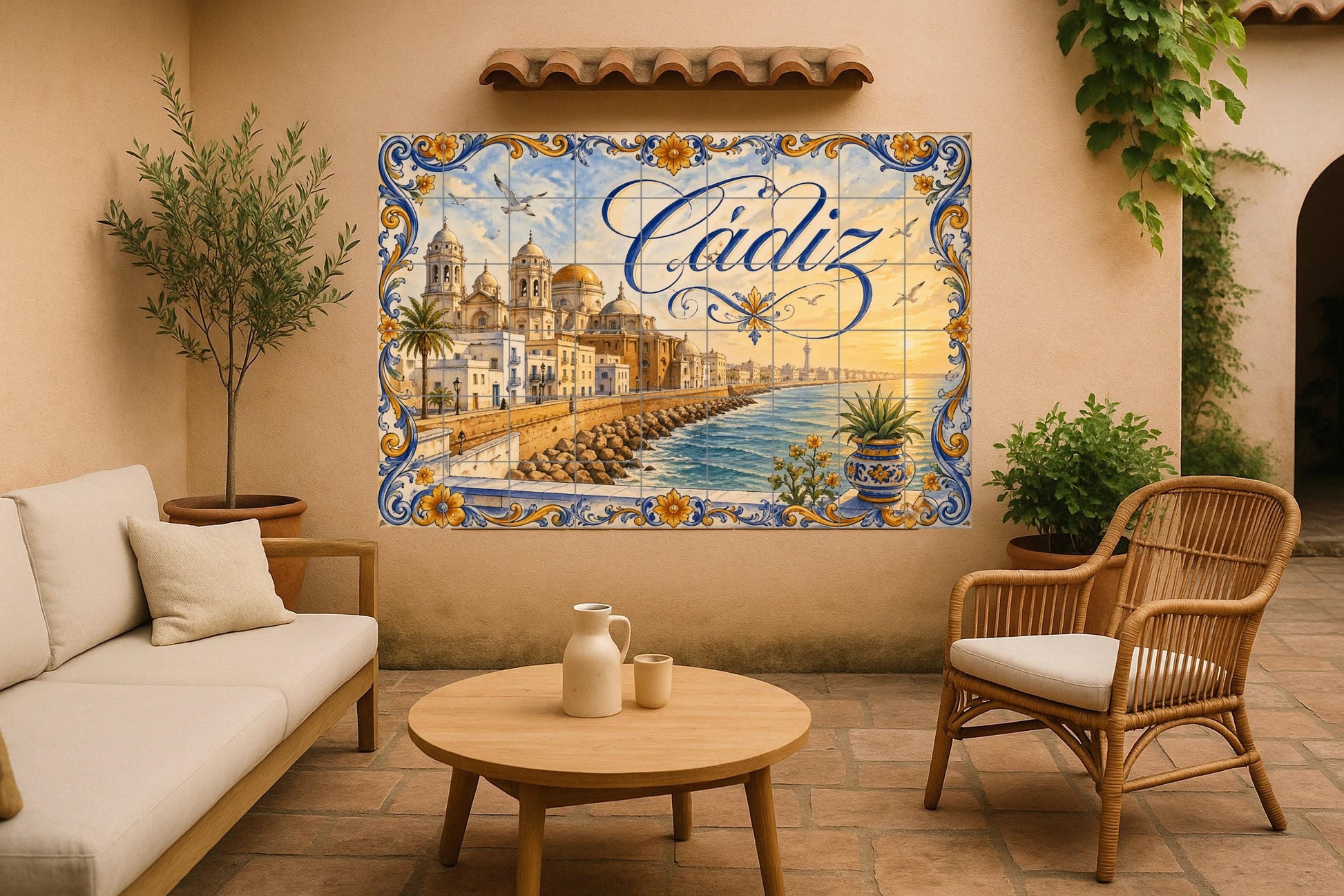 La Catedral de Cádiz, decoración de pared · Ceramic Wall Mural — City & Landmark Art