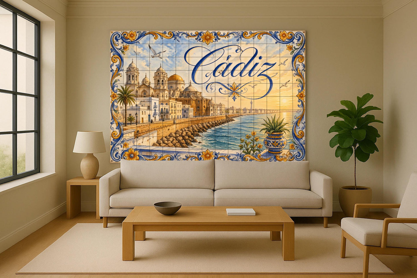 La Catedral de Cádiz, decoración de pared · Ceramic Wall Mural — City & Landmark Art