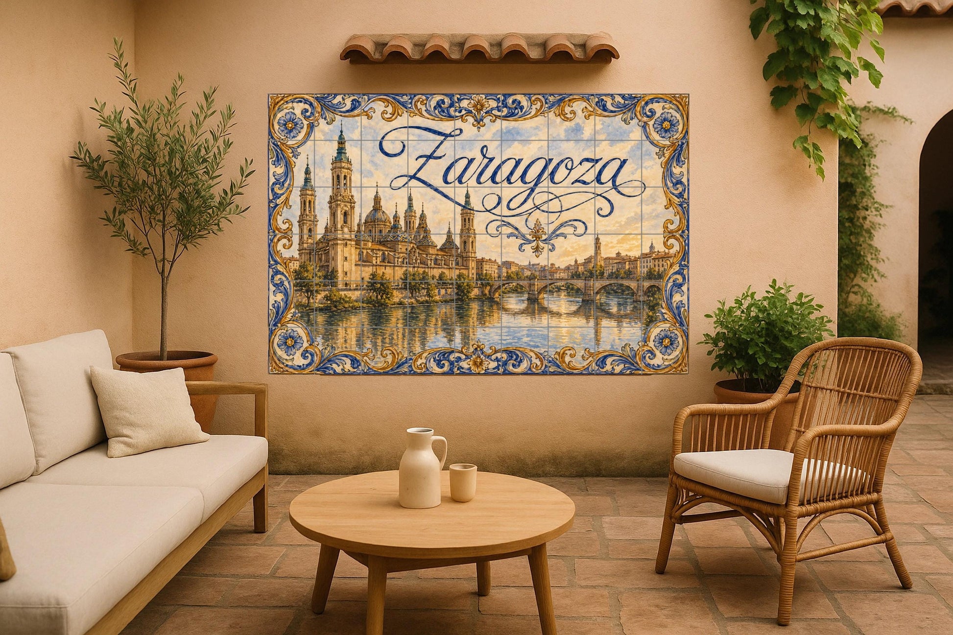 Fresque en Carrelage Basílica du Pilar de Zaragoza, decoració — Fresque de Monument