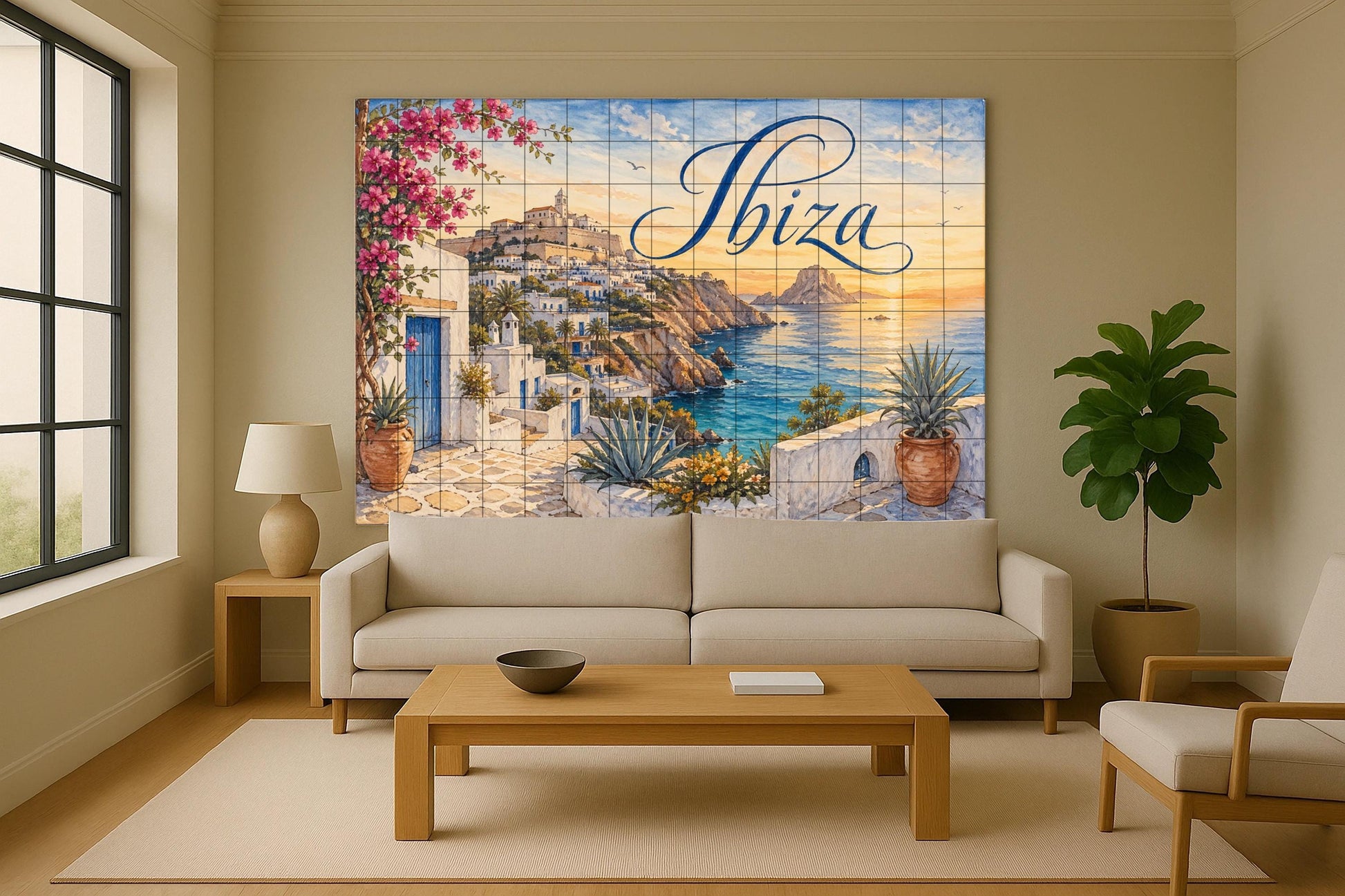 Ibiza Dalt Vila, decoración de pared mediter — Décor Mural Voyage, Art Mural en Céramique
