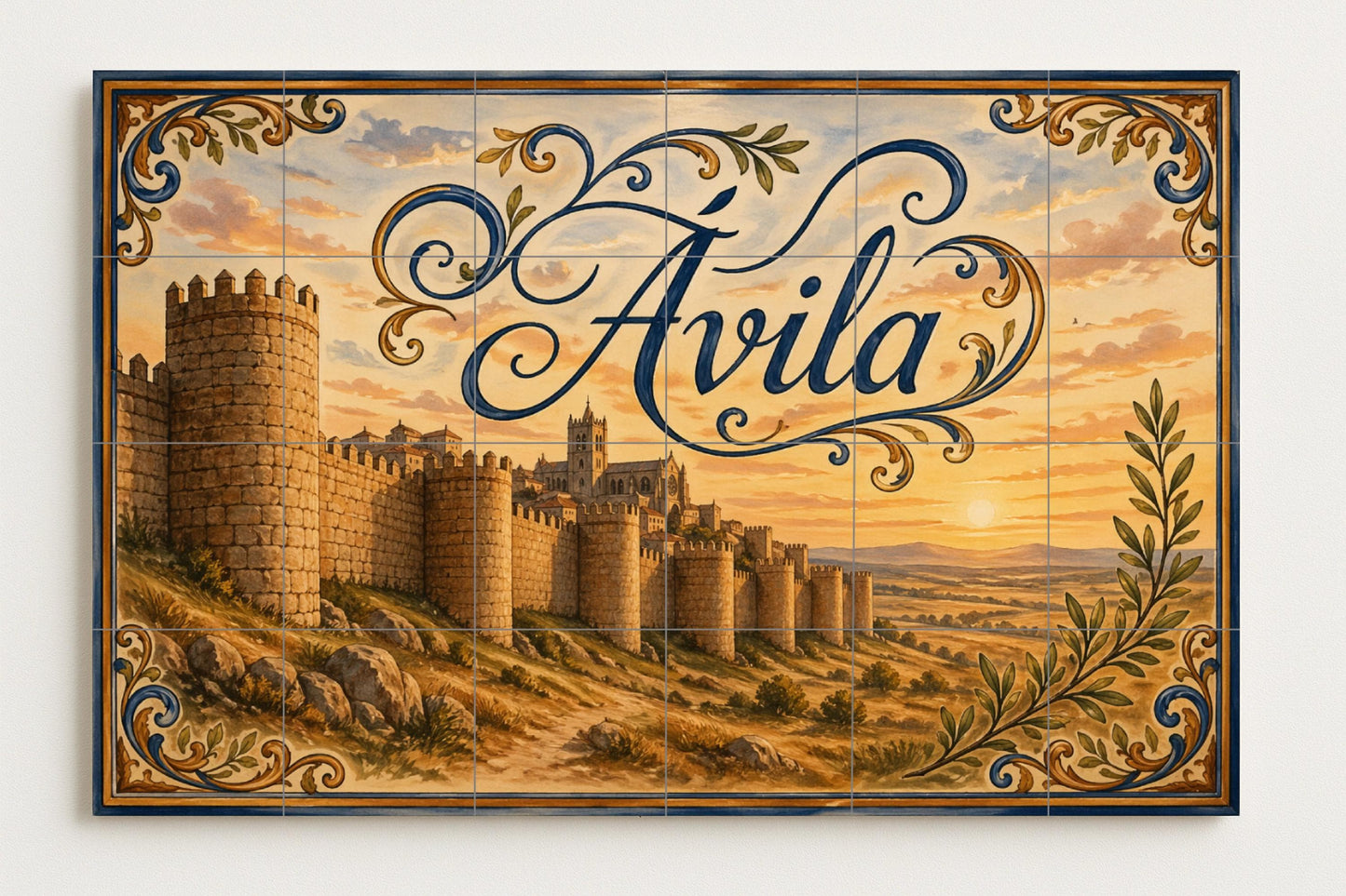 Medievales de Ávila, decoración de pared históric · Murale Ceramico — Murale di Monumenti