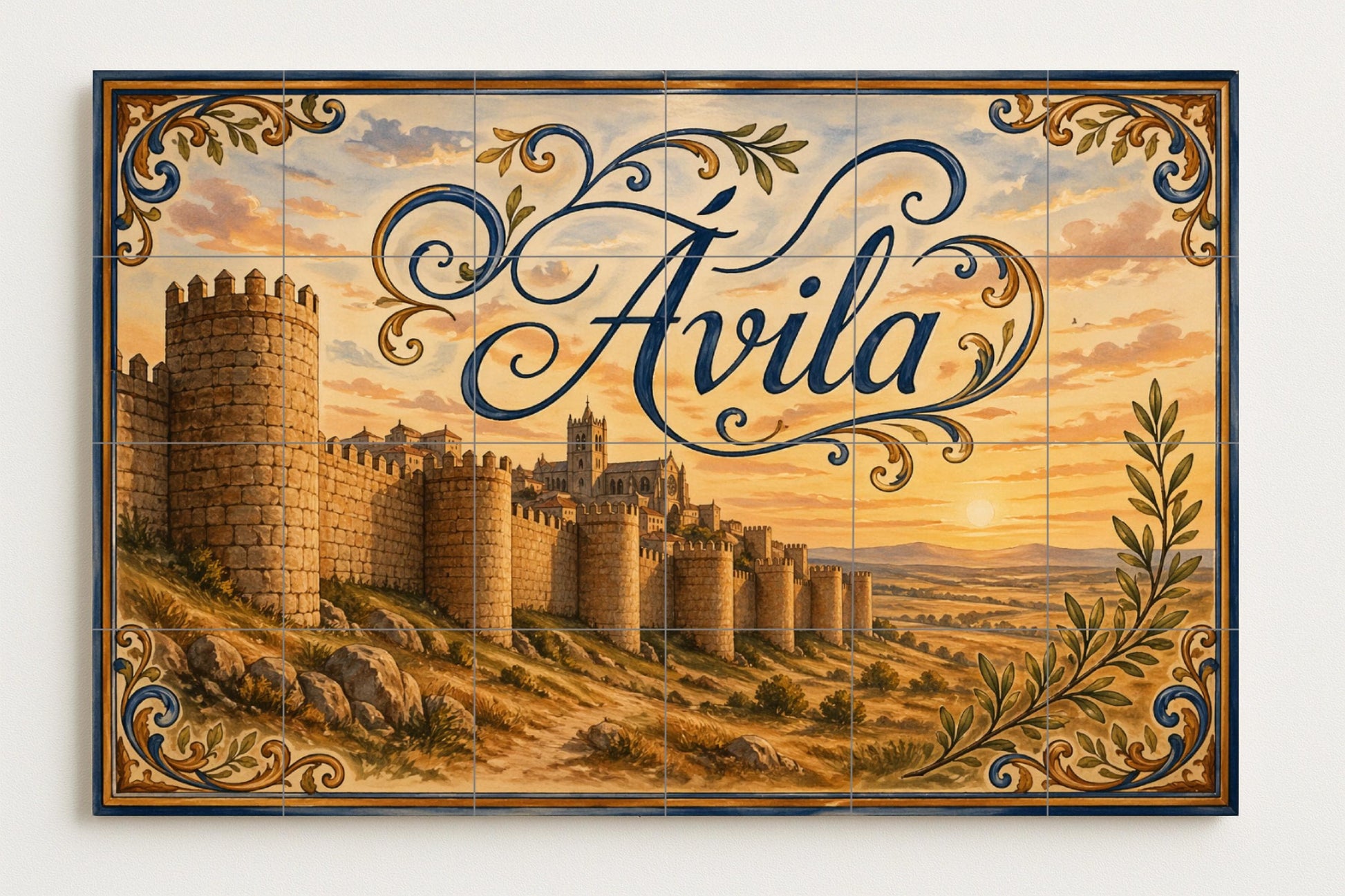 Medievales de Ávila, decoración de pared históric · Murale Ceramico — Murale di Monumenti