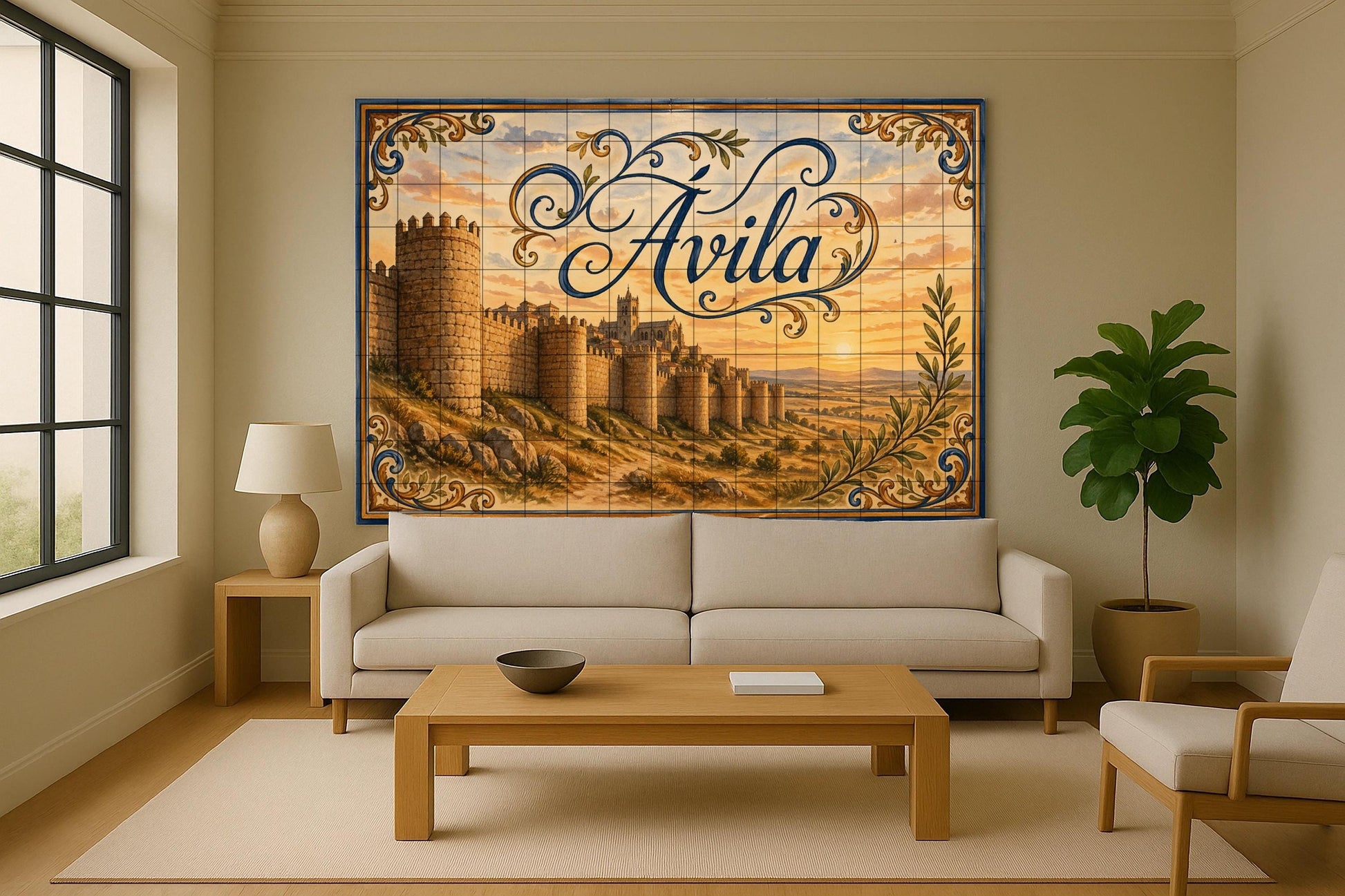 Medievales de Ávila, decoración de pared históric · Murale Ceramico — Murale di Monumenti