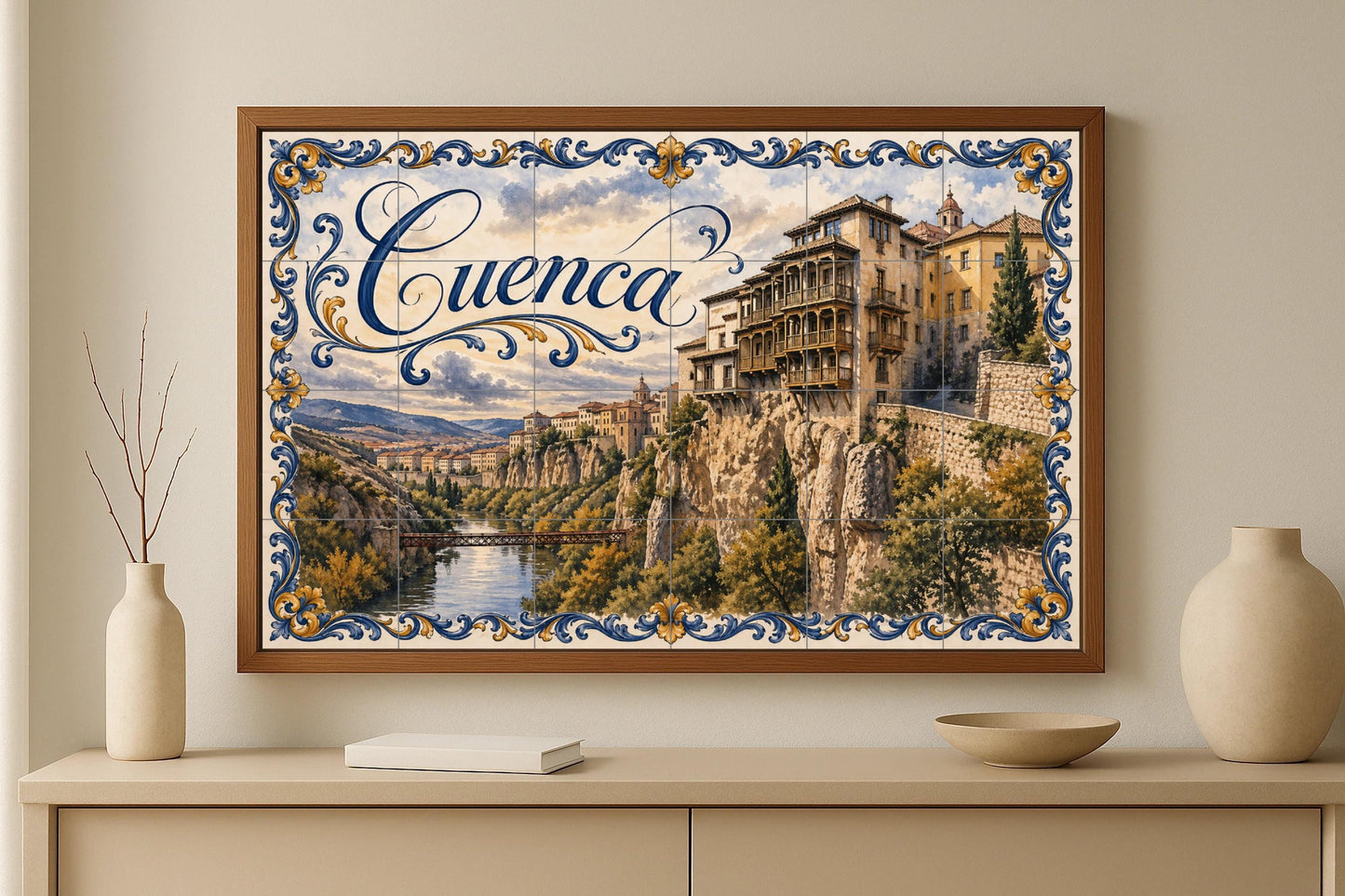 Las Casas Colgantes de Cuenca, decoración de p — Fliesen-Wandbild aus Keramik · Reise-Wanddekor