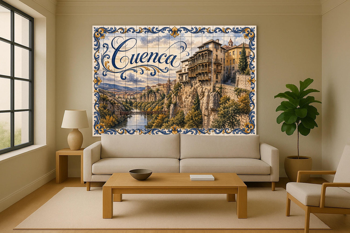 Las Casas Colgantes de Cuenca, decoración de p — Fliesen-Wandbild aus Keramik · Reise-Wanddekor