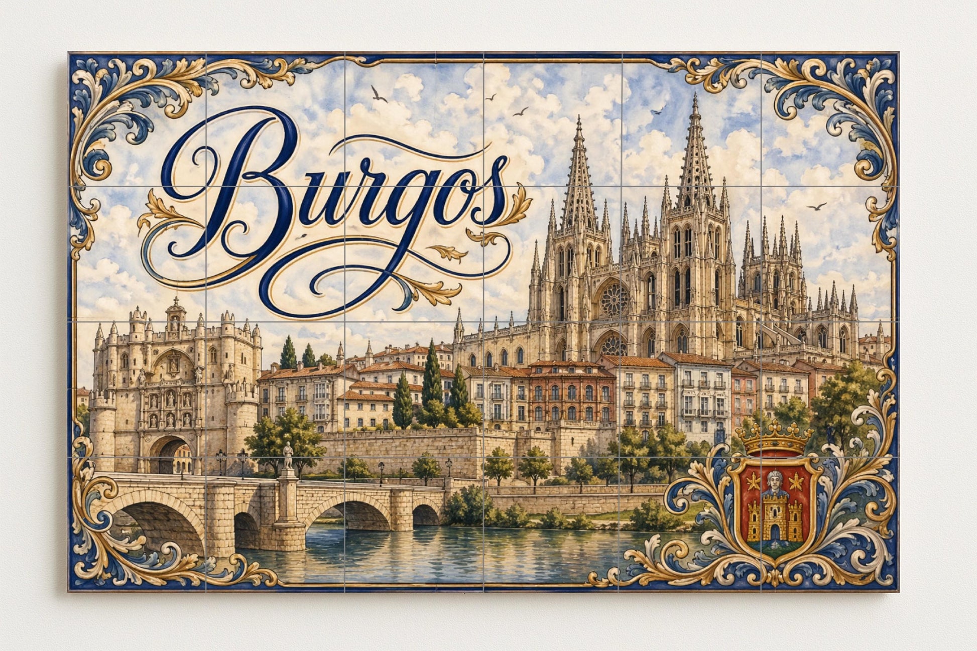 La Catedral de Burgos, decoración de pared g — Décor Mural Voyage, Art Mural en Céramique