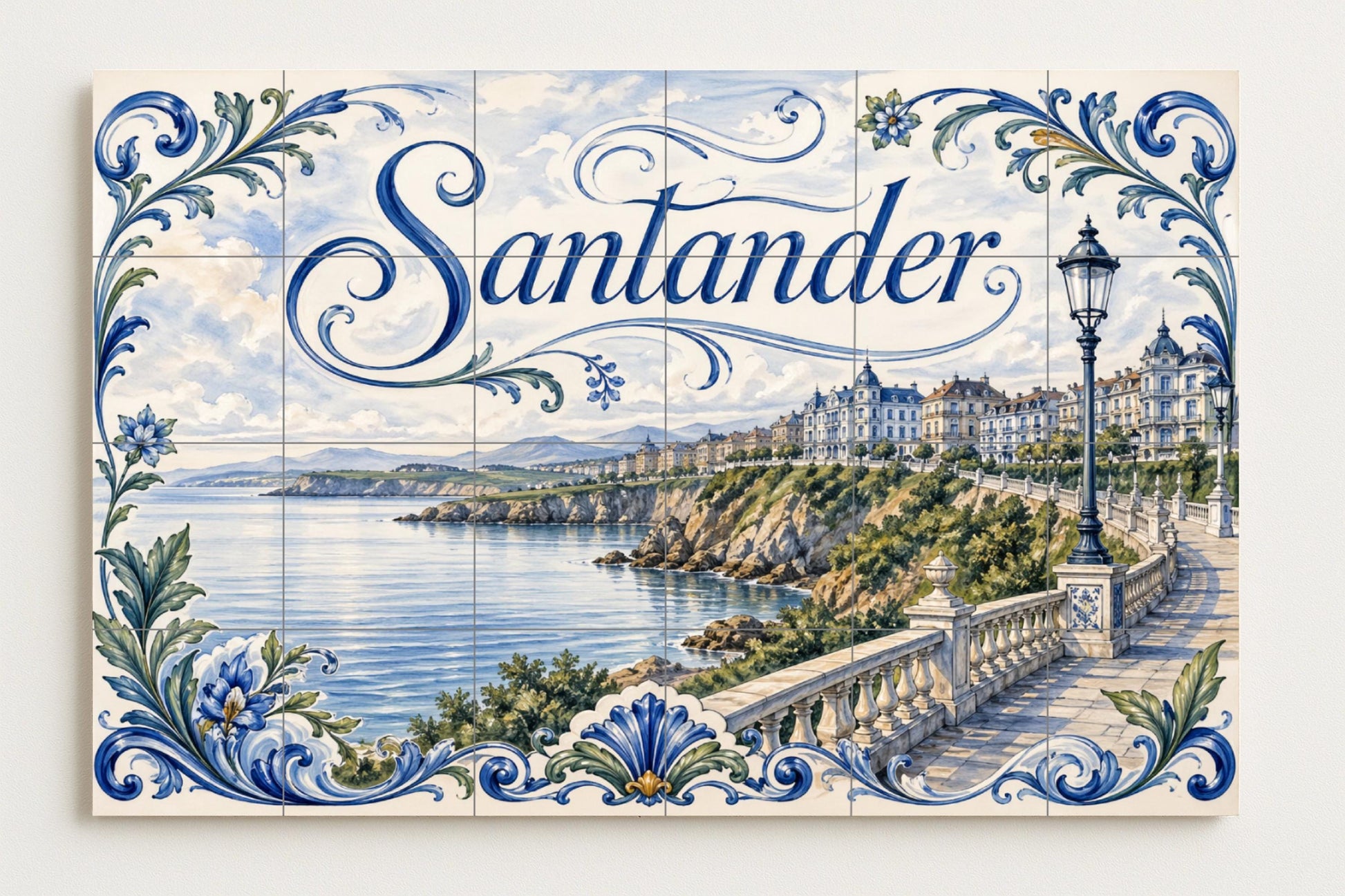 Costeros de Santander, decoración de pared junto — City & Landmark Art · Ceramic Tile Mural