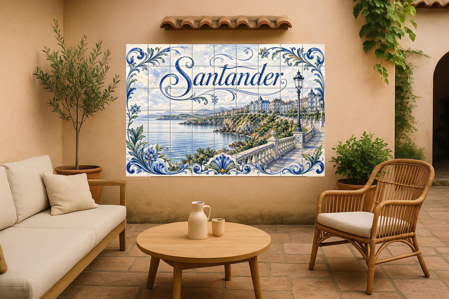 Costeros de Santander, decoración de pared junto — City & Landmark Art · Ceramic Tile Mural