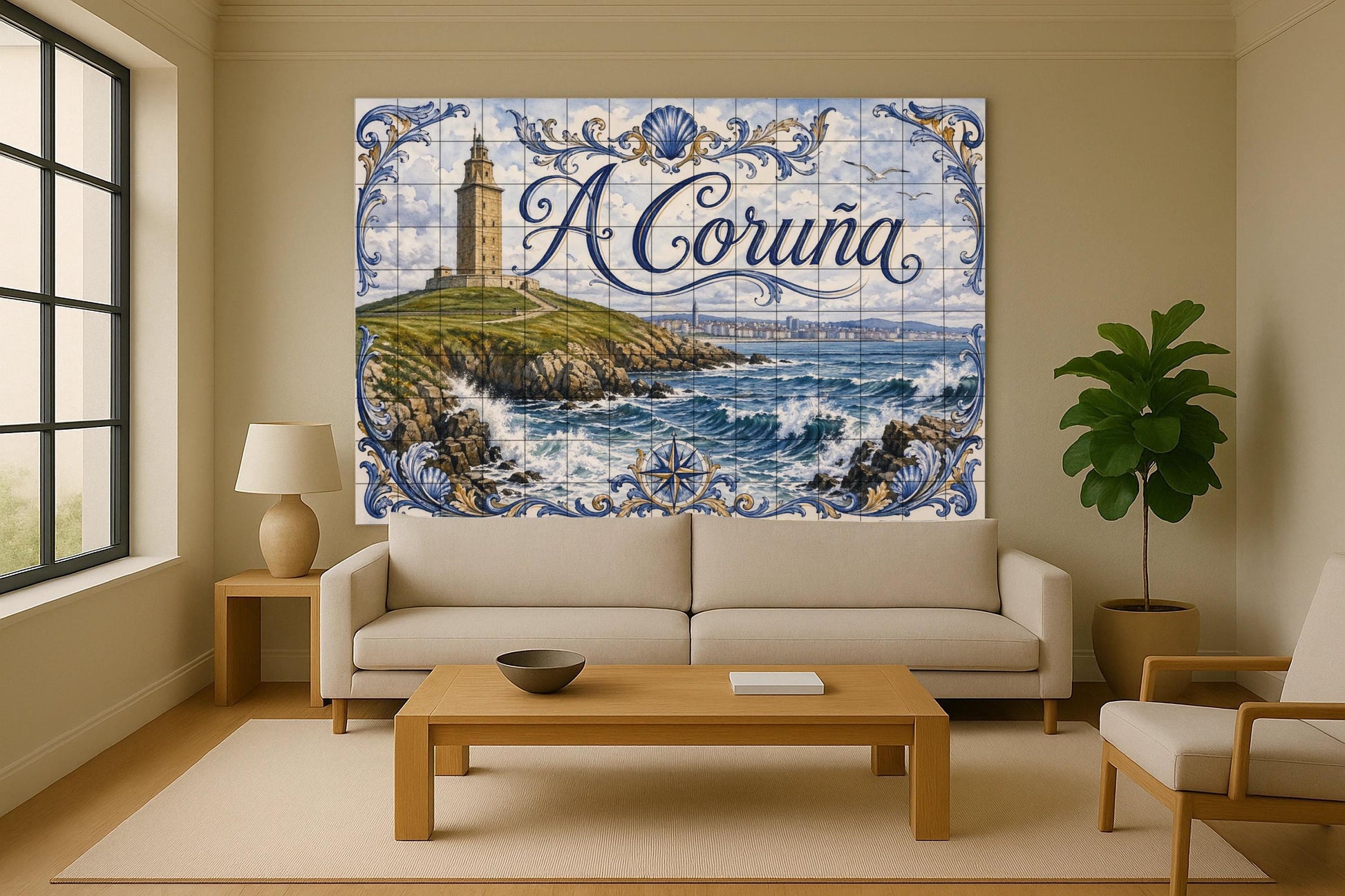 Torre di Hércules di a Coruña, decoración — Murale di Monumenti, Arte da Parete in Ceramica